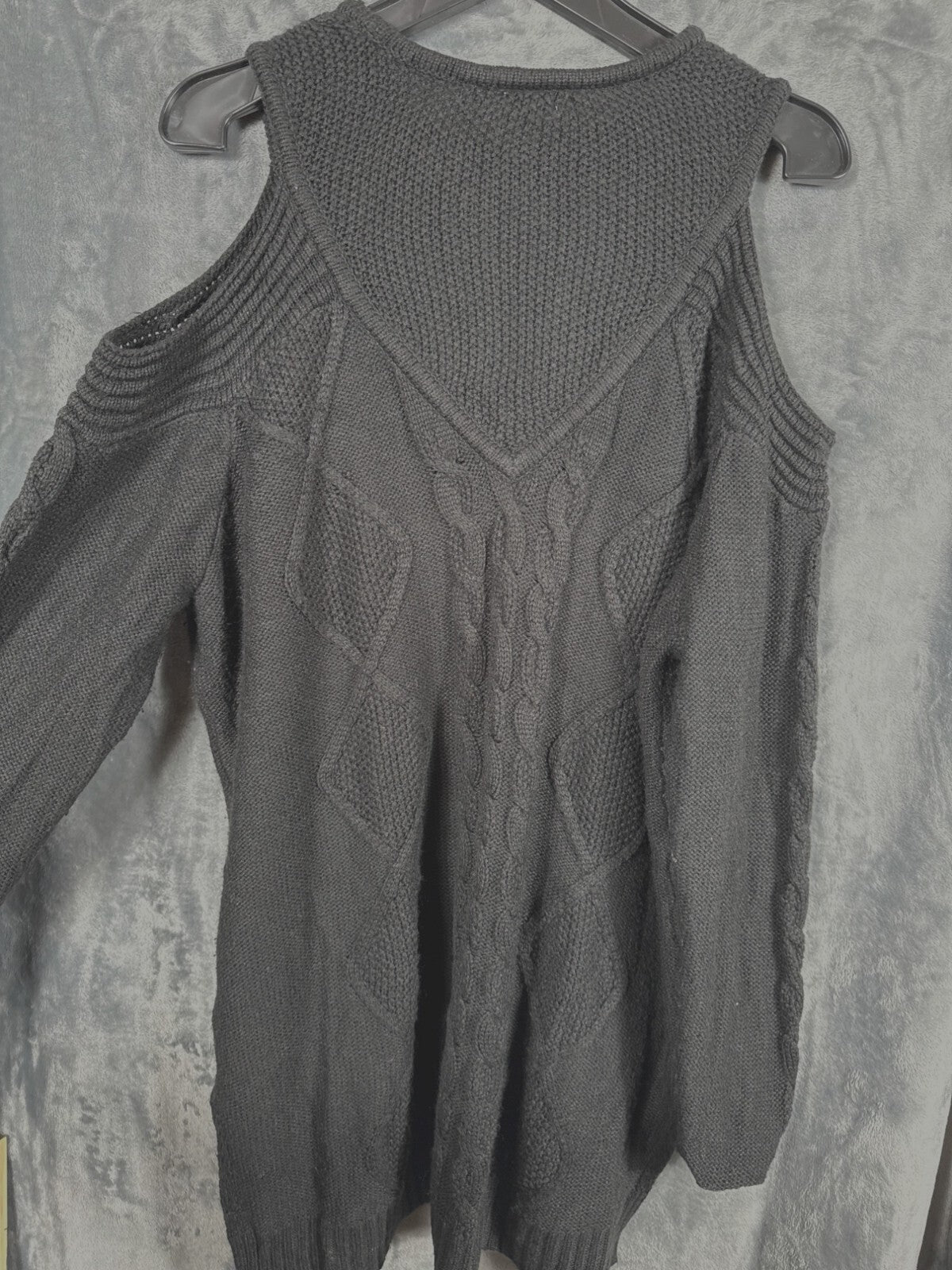 Kate & Mallory Womens Black Cold Shoulder Knit Sweater Size 1X