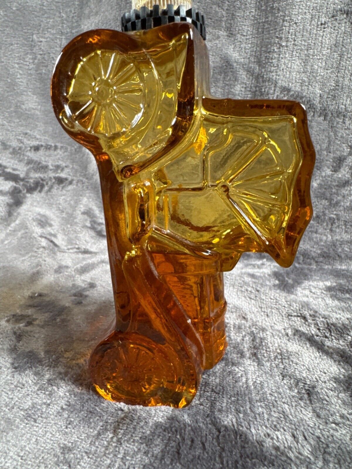 Amber Glass Model T Car Decanter With Removable Wheel Cap