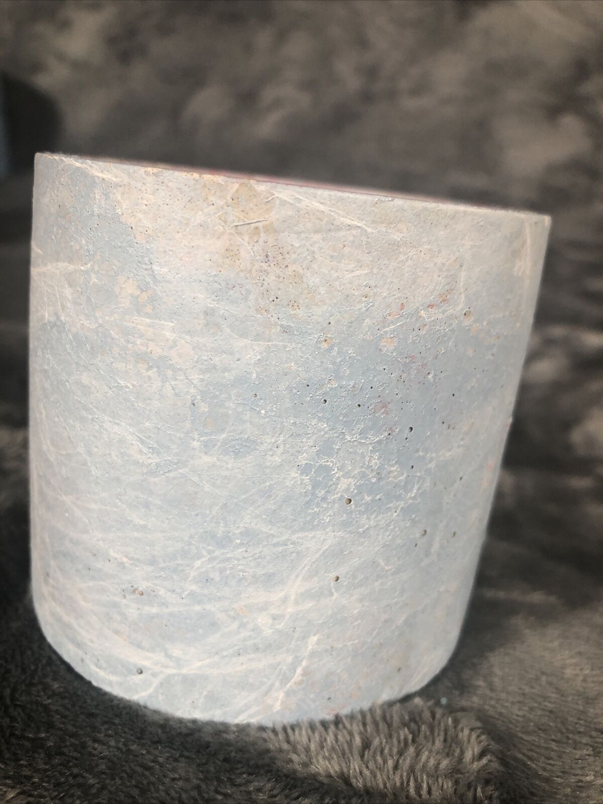 Candle Hand Poured Vanilla and Cashmere Handmade Concrete Vessel Hand Poured