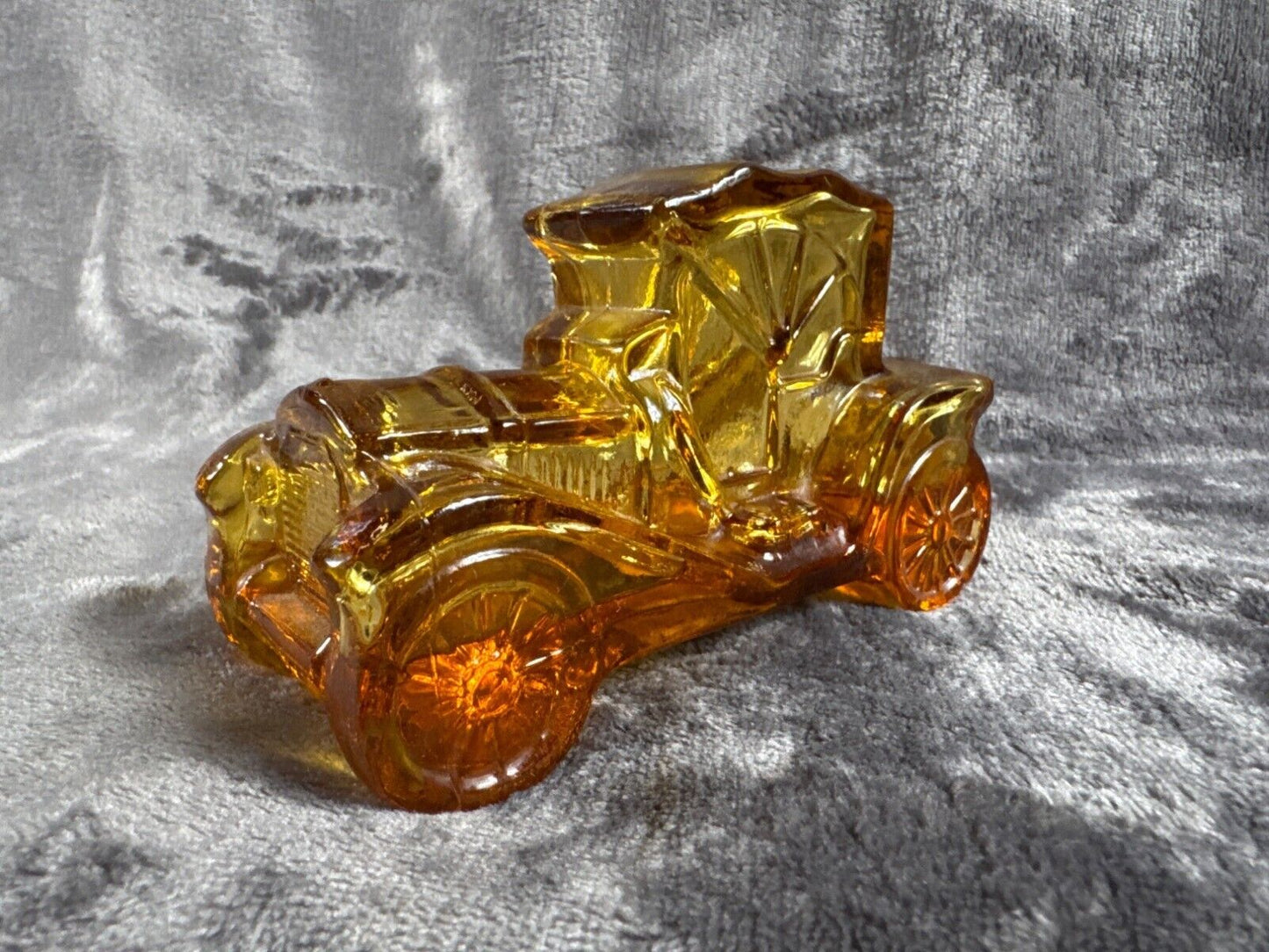 Amber Glass Model T Car Decanter With Removable Wheel Cap