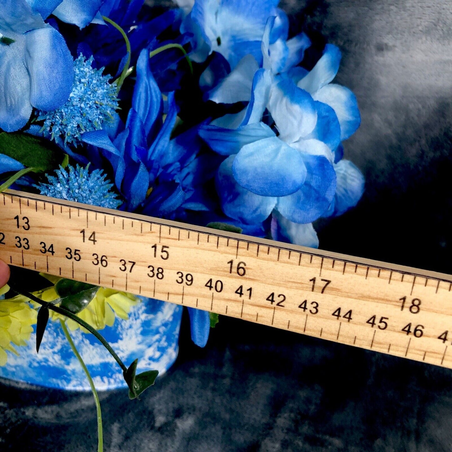 Artificial Flowers Spring Floral Arrangement Home Decor Blue And Yellow Flowers