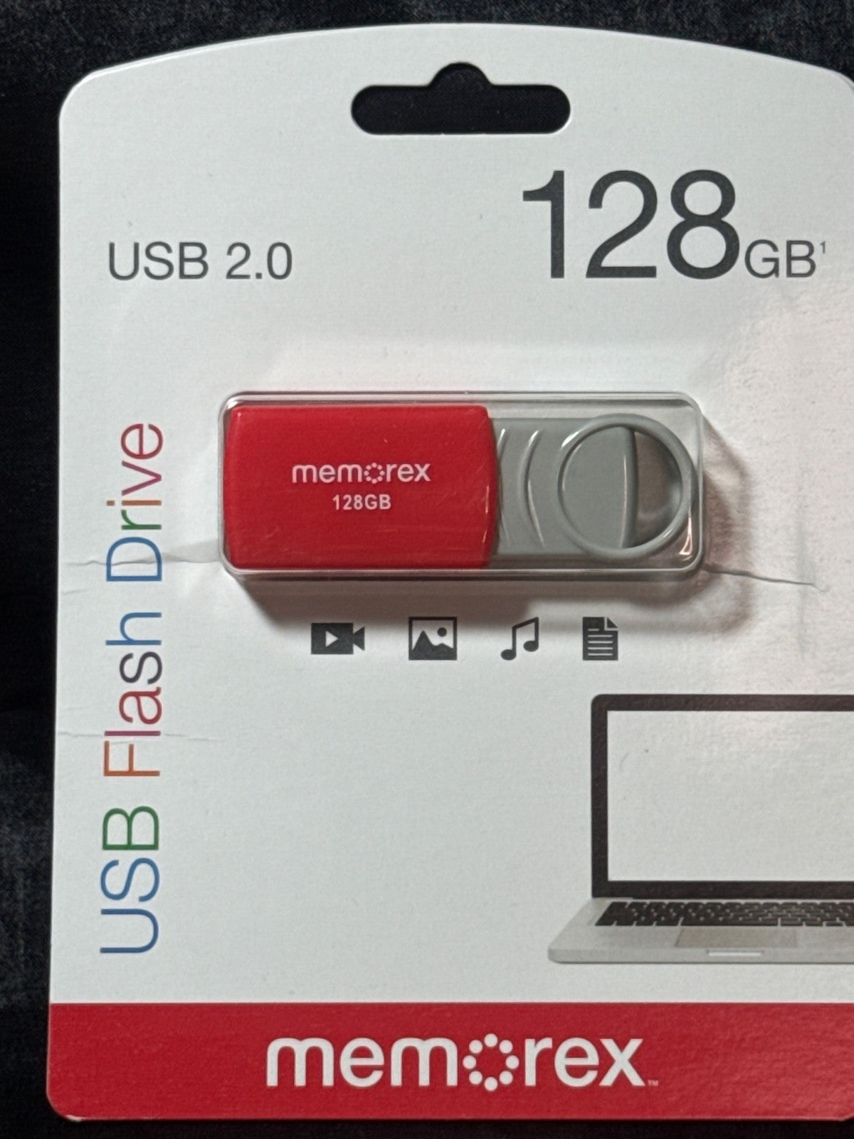 Memorex 128GB USB 2.0 Flash Drive With Swivel Cap Design
