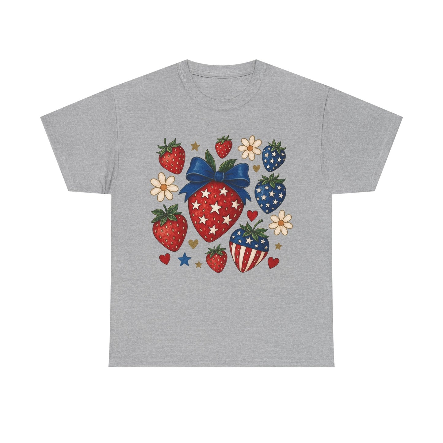 Womens Shirt 4th of July Strawberry & Croquet T-Shirt Patriotic Independence Day