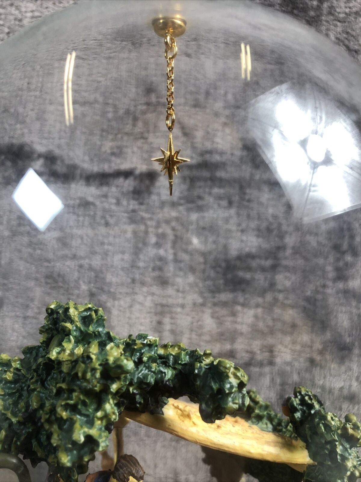 A King Is Born Nativity In Glass Wood Base