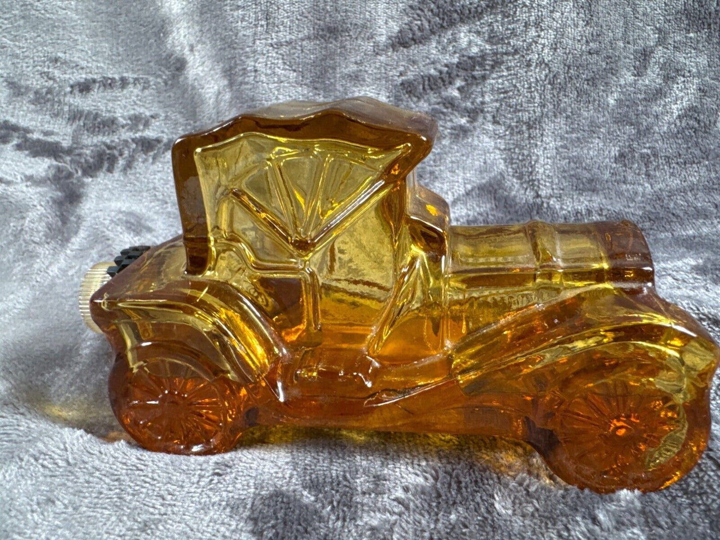 Amber Glass Model T Car Decanter With Removable Wheel Cap