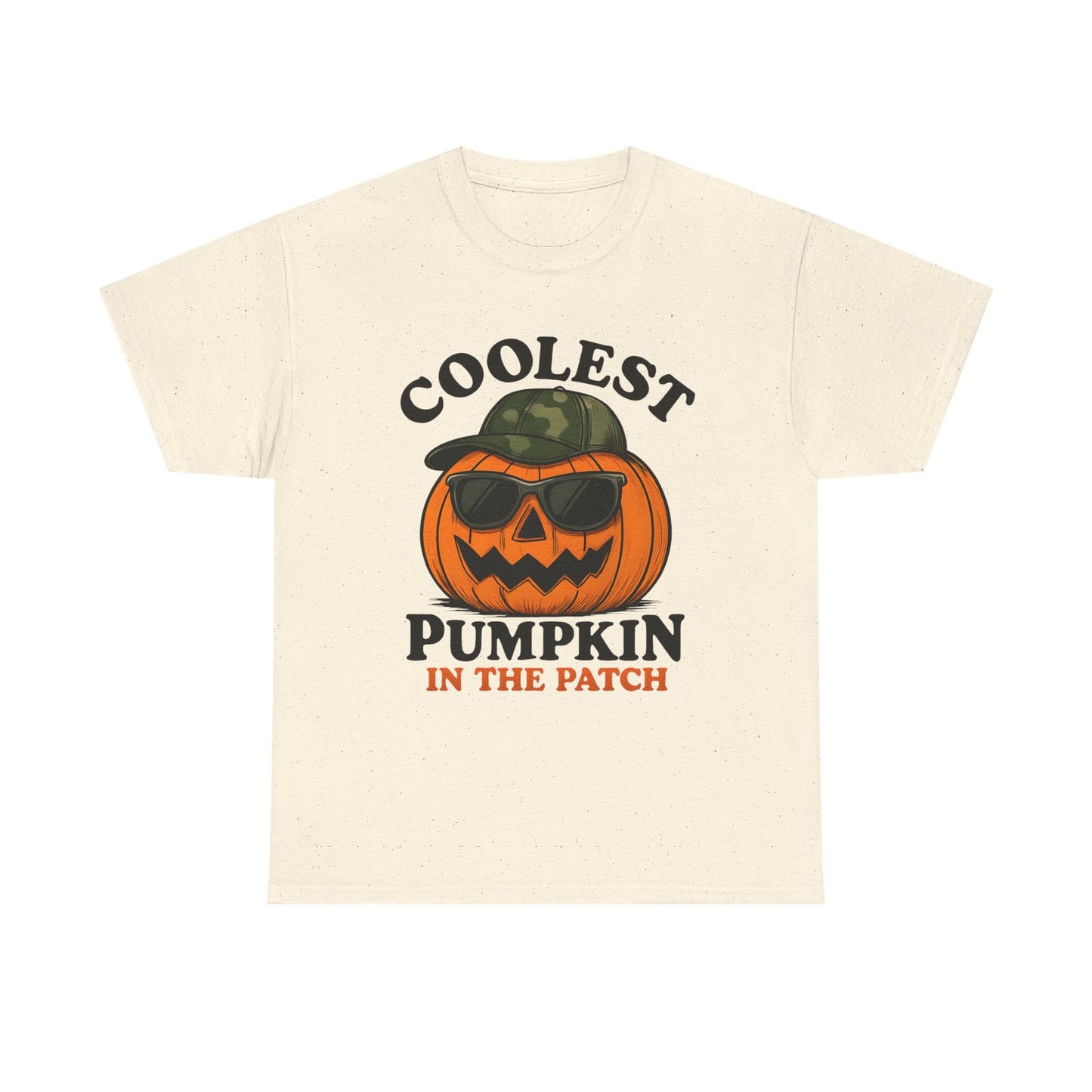 Womans T Shirt Coolest Pumpkin in the Patch Shirt Funny Fall Tee with Camo Hat