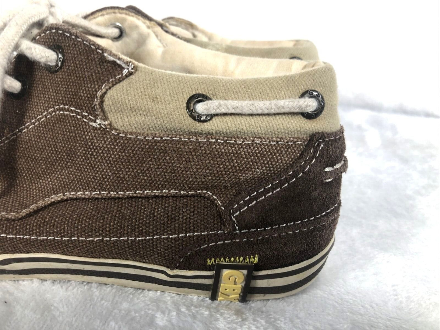 Mens GBX Shoes Brown Suede & Canvas Lace-Up Sneakers Size 12