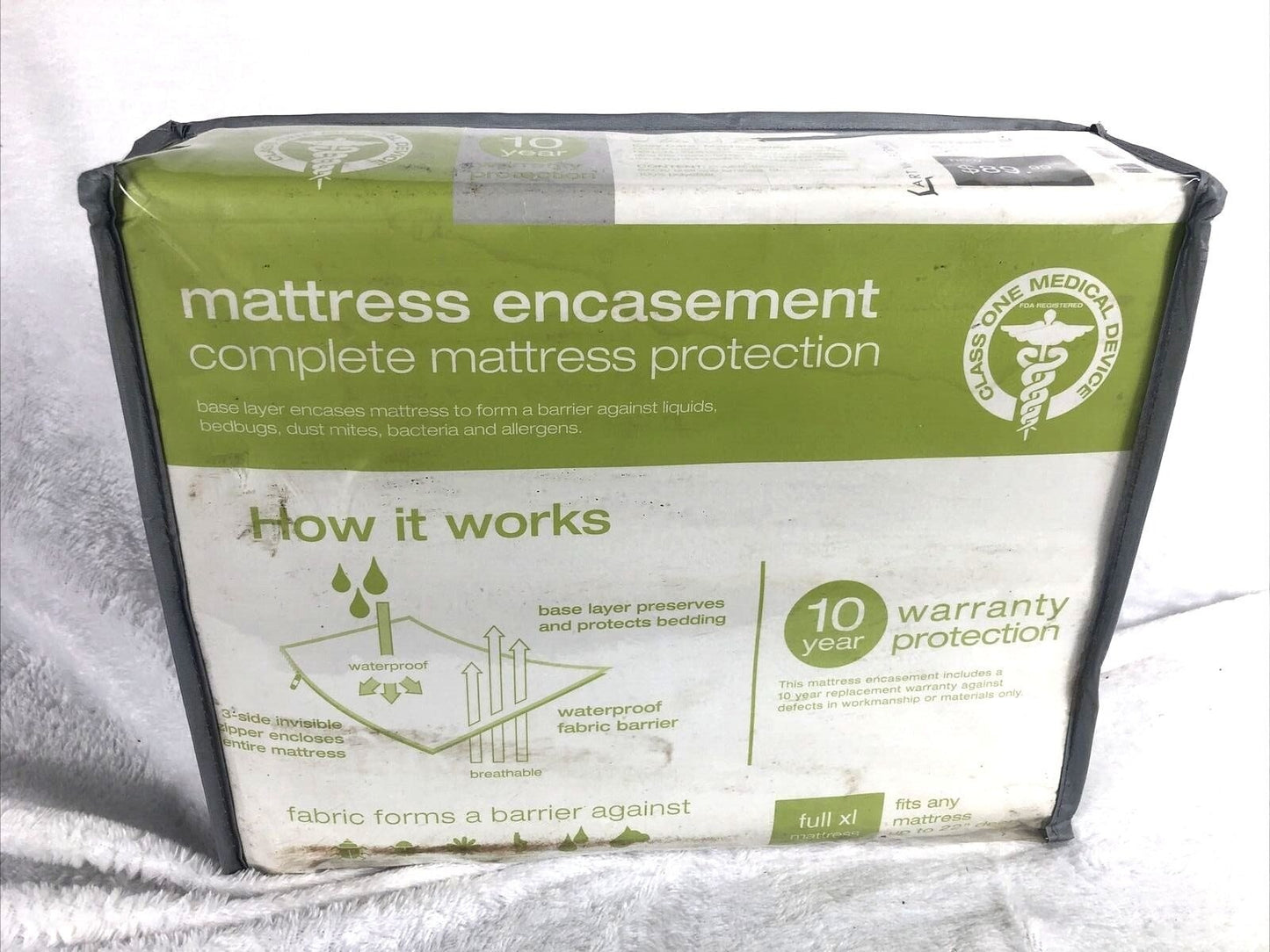 Mattress Encasement Full XL Waterproof Zippered Protector 10-Year Warranty Prote
