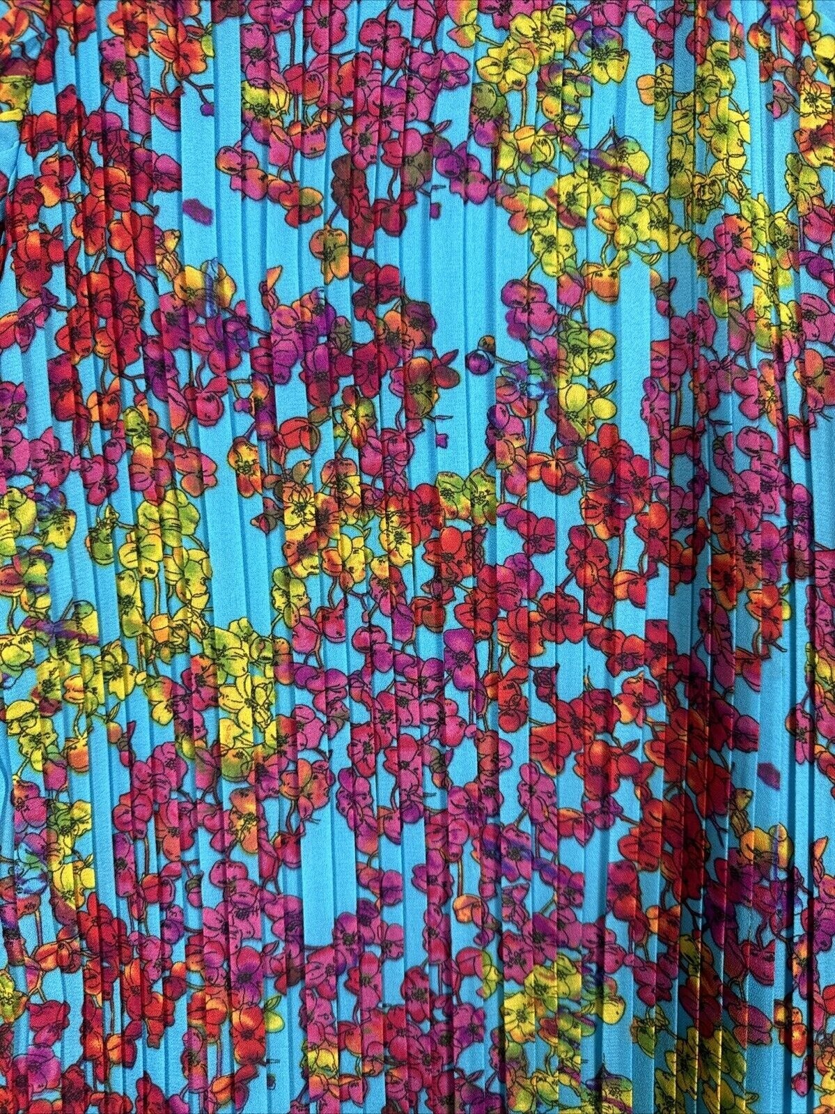 New Directions Dress Womens A Line Turquoise Blue Floral Pleated Short Sleeve