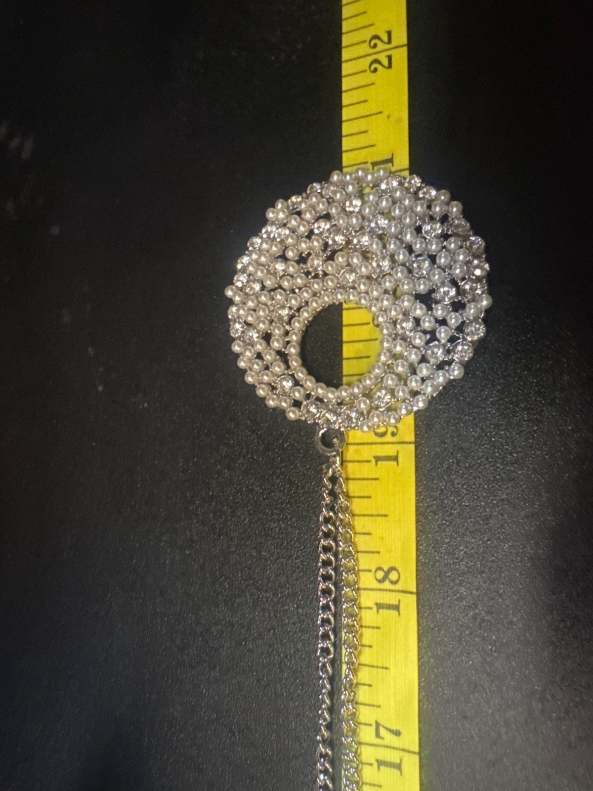 Silver Paparazzi Necklace & Earrings Set With Circular Pendant & Pearl Accents