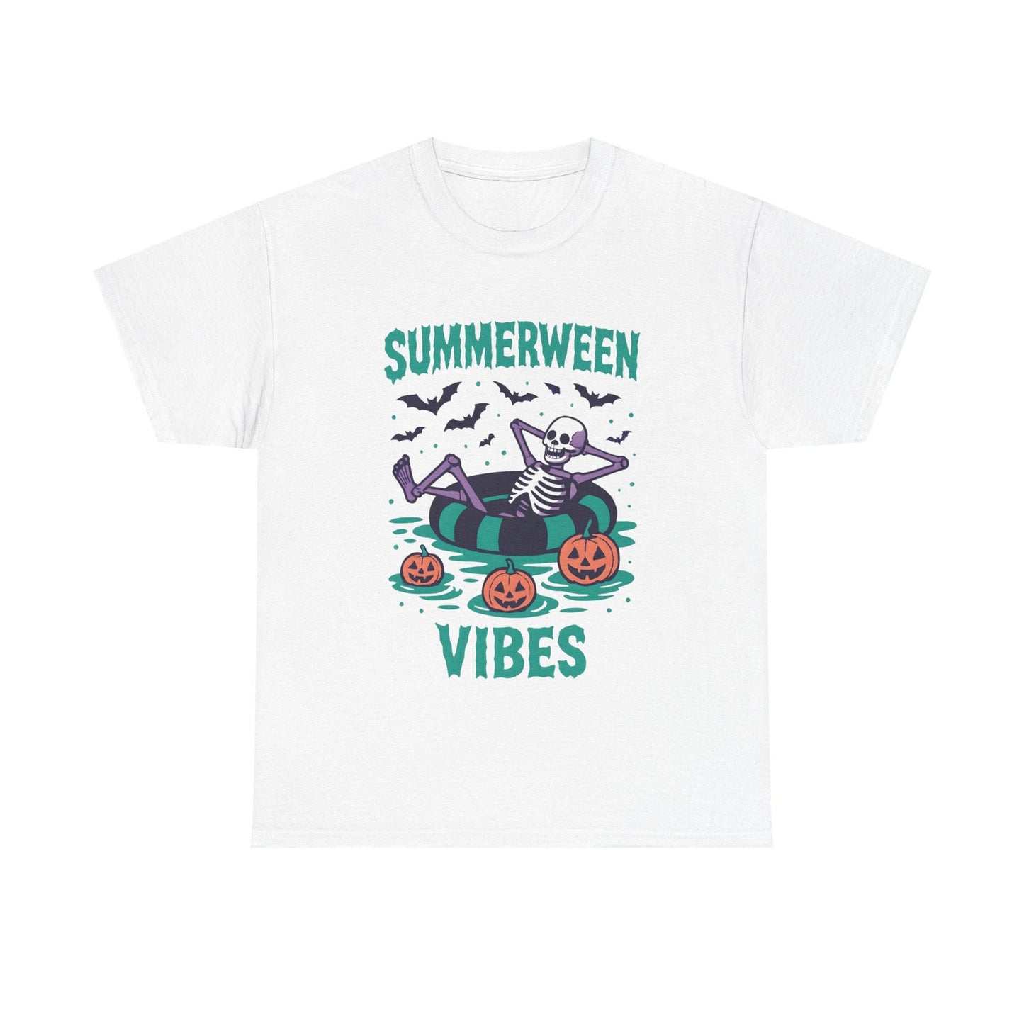 Womans T Shirt Summerween Vibes Shirt Spooky Summer Halloween in July Skeleton