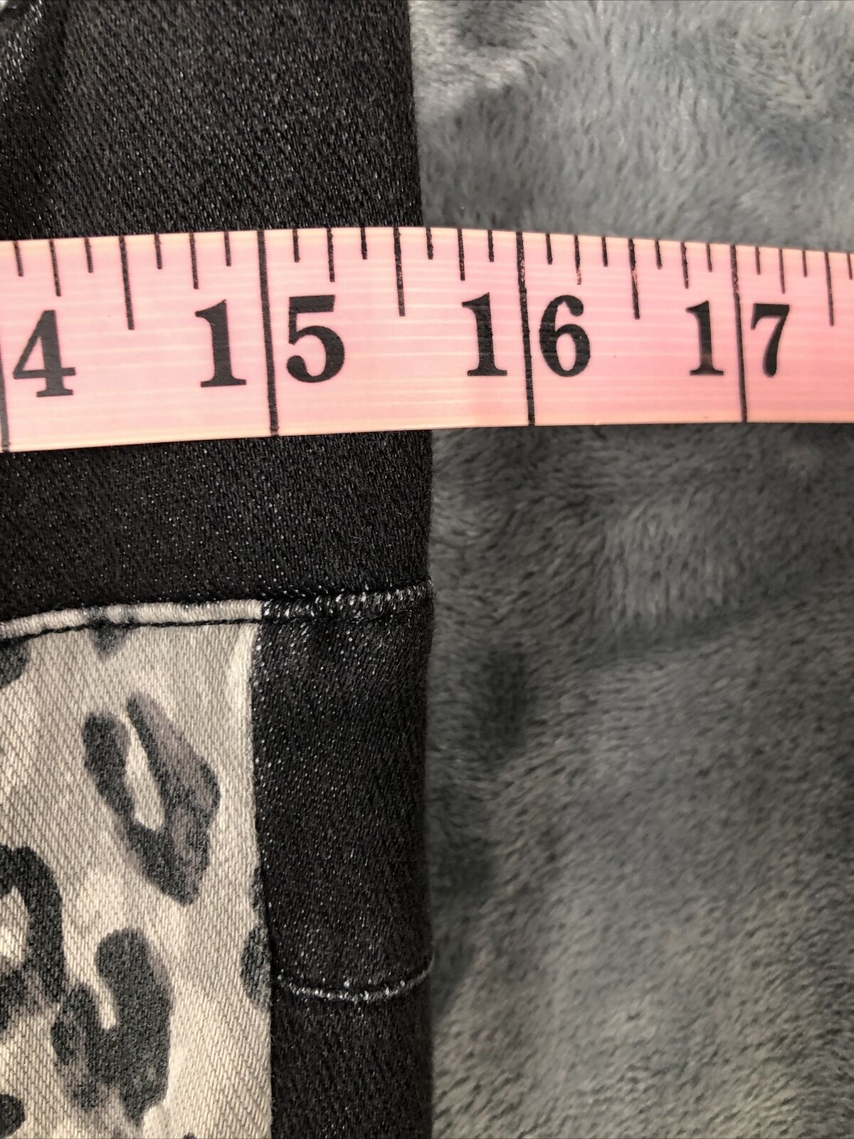 Anna & Ava , Black Denim , Cheetah Leg Detail, Super Stretchy , Skinny Jean Fit