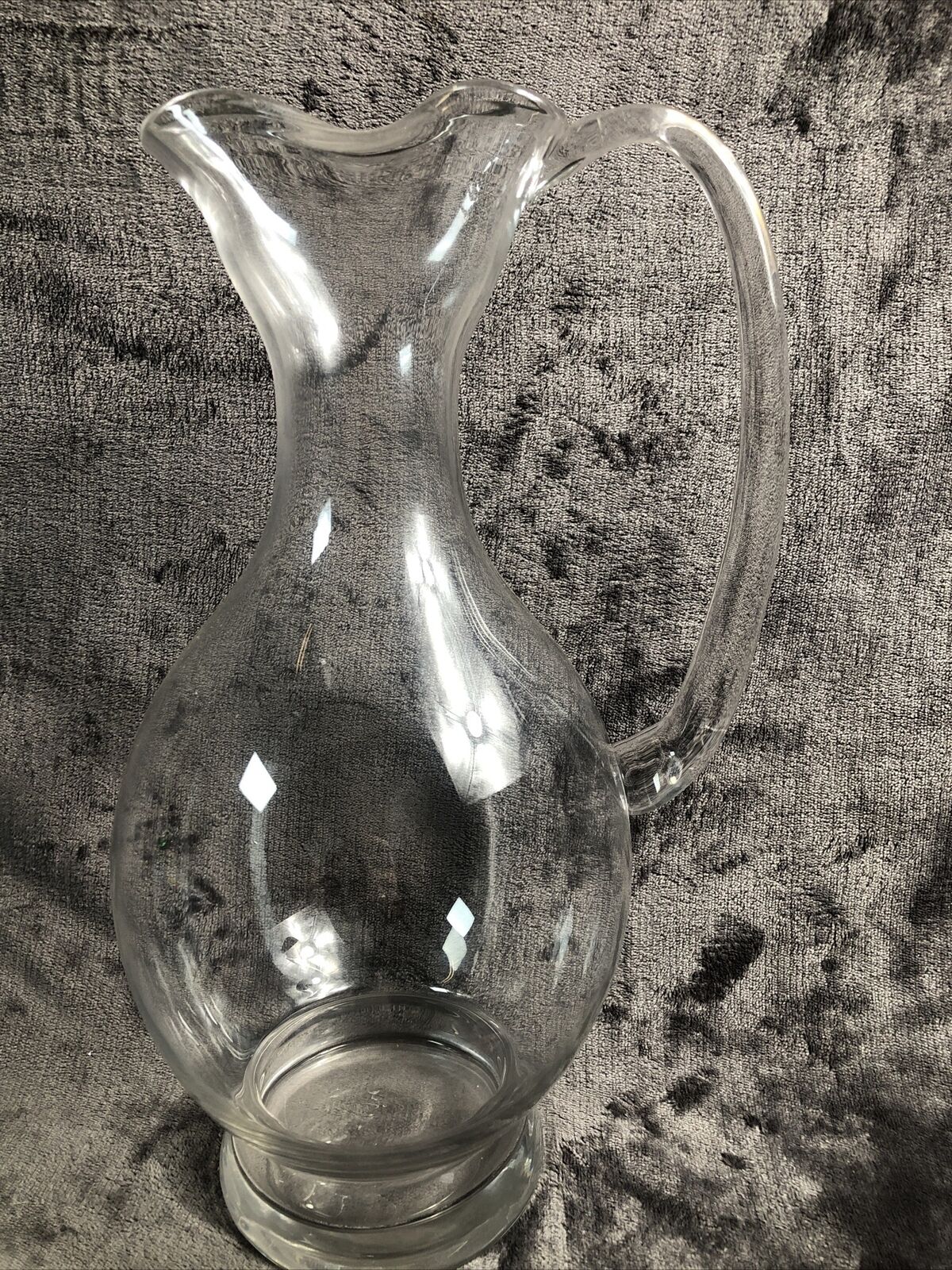 16in Glass Pitcher Large Pour Handled Curved Spout