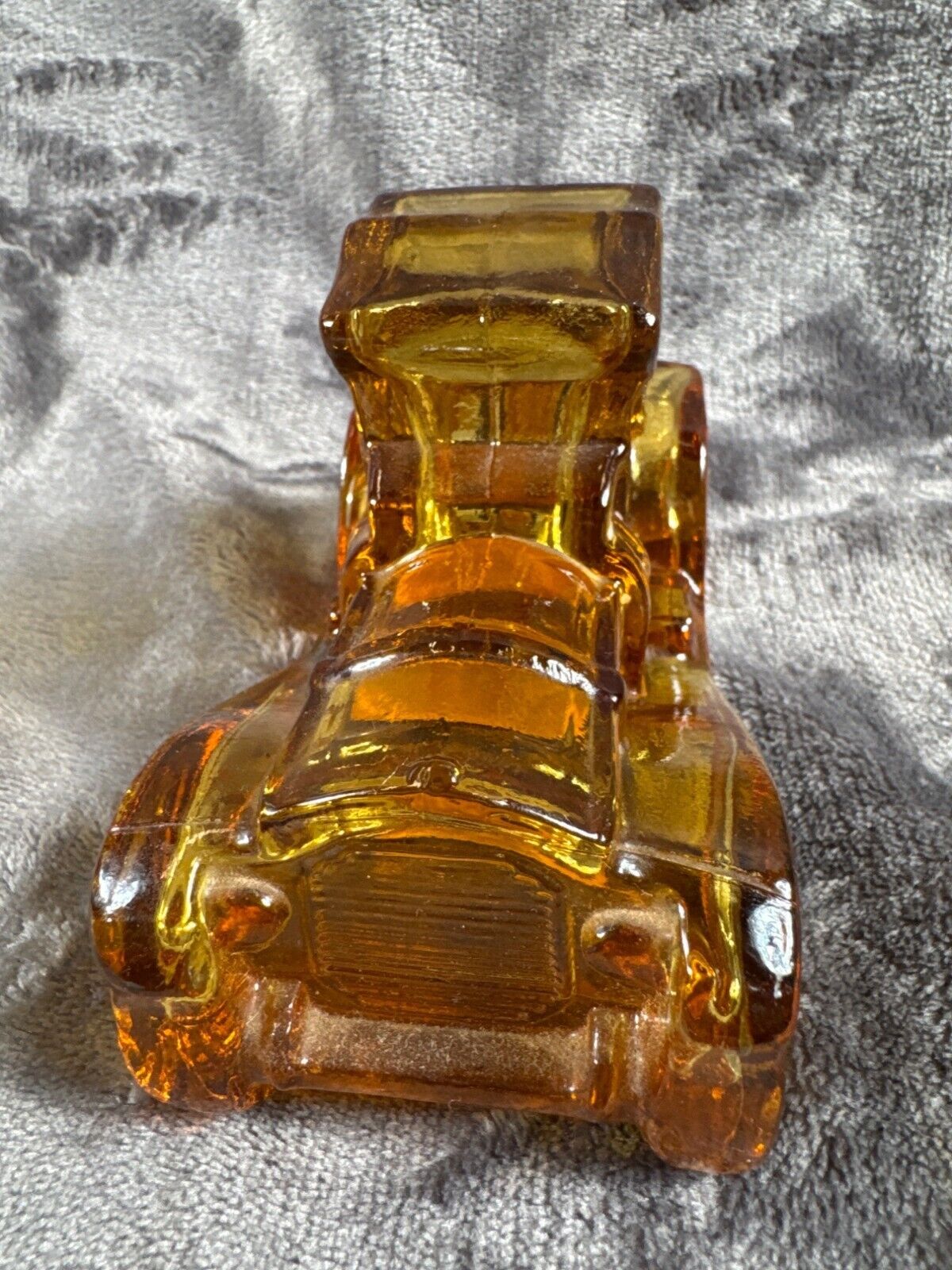 Amber Glass Model T Car Decanter With Removable Wheel Cap