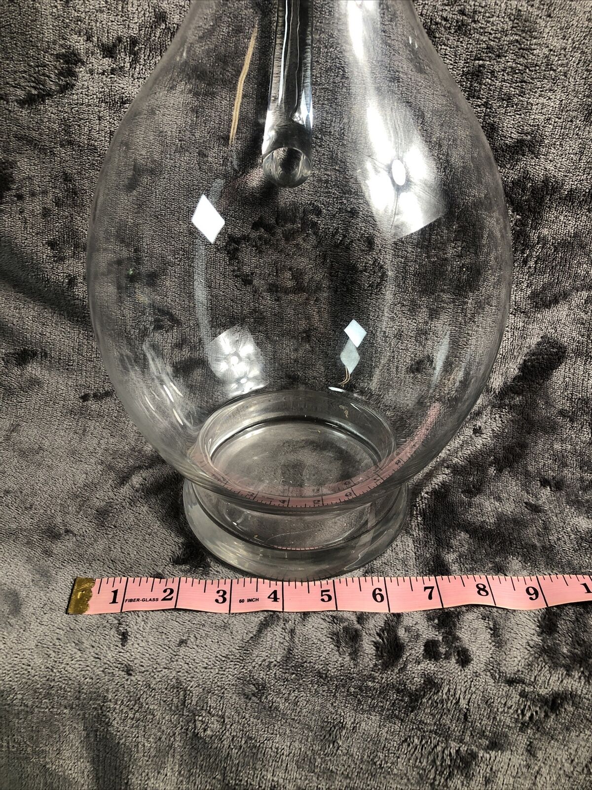 16in Glass Pitcher Large Pour Handled Curved Spout