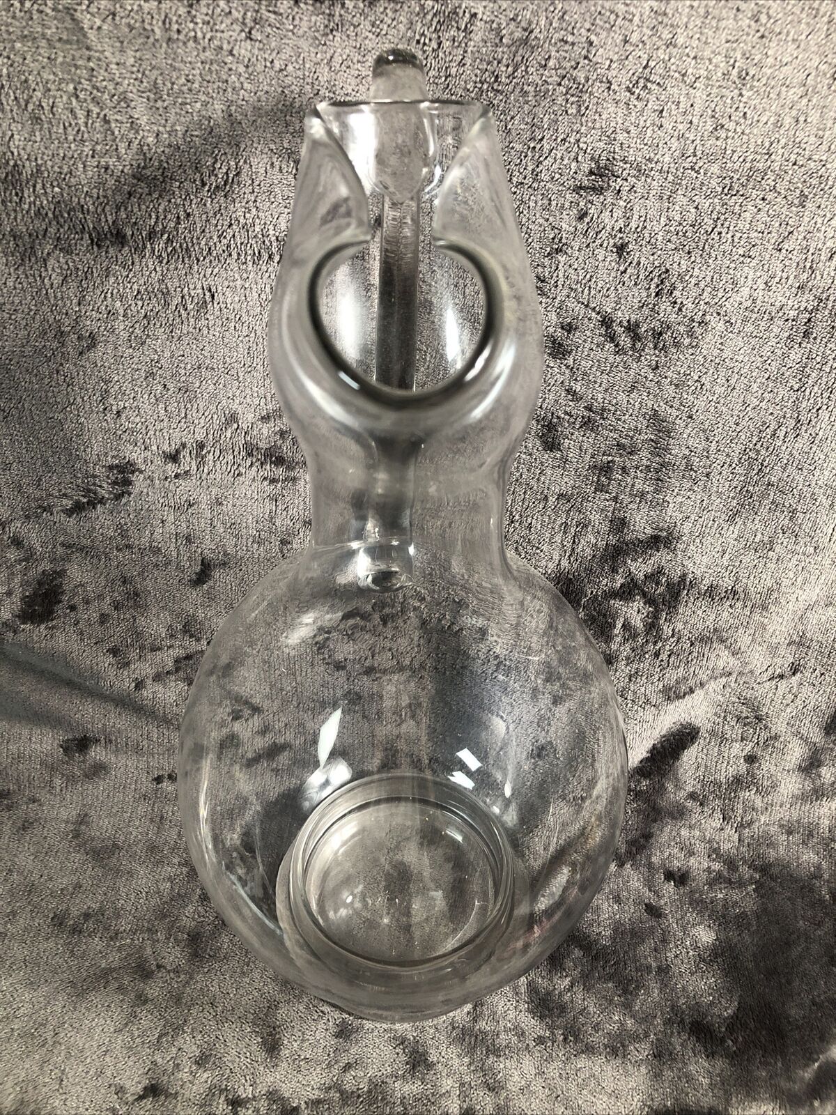 16in Glass Pitcher Large Pour Handled Curved Spout