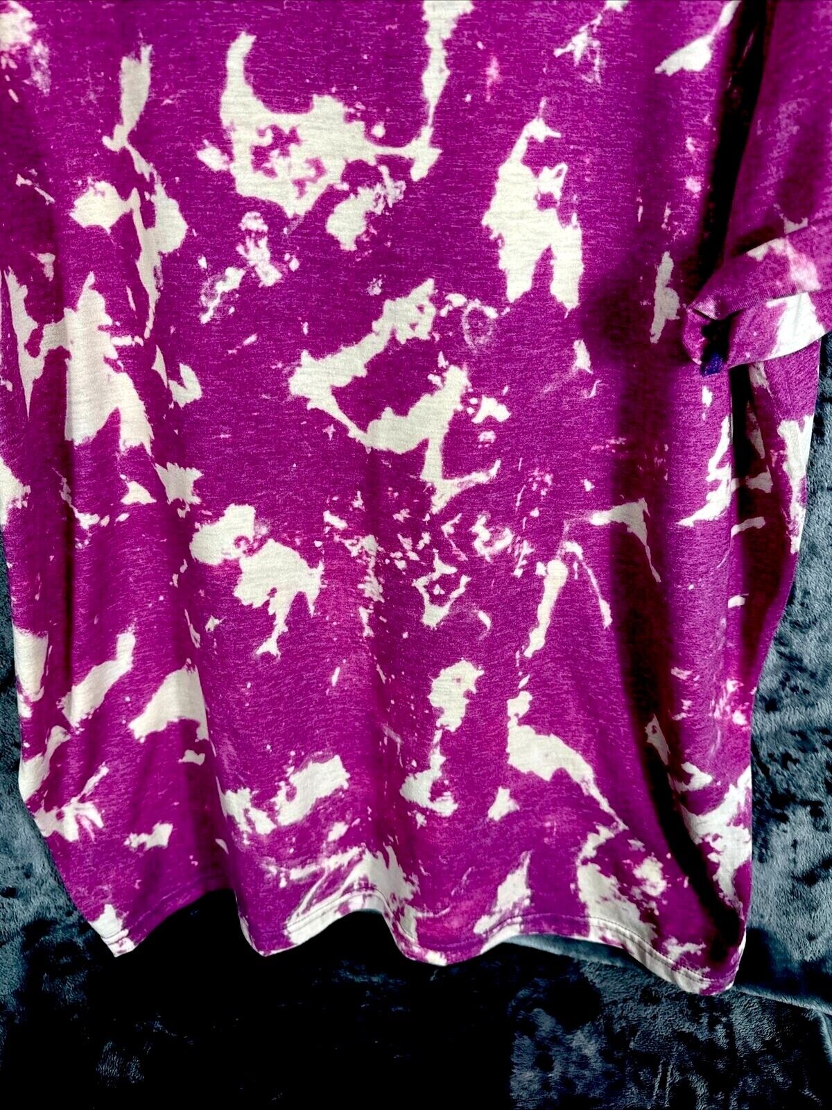 Women’s Shirt Good Vibes Only Tie-Dye Bleached Purple Size Extra Large