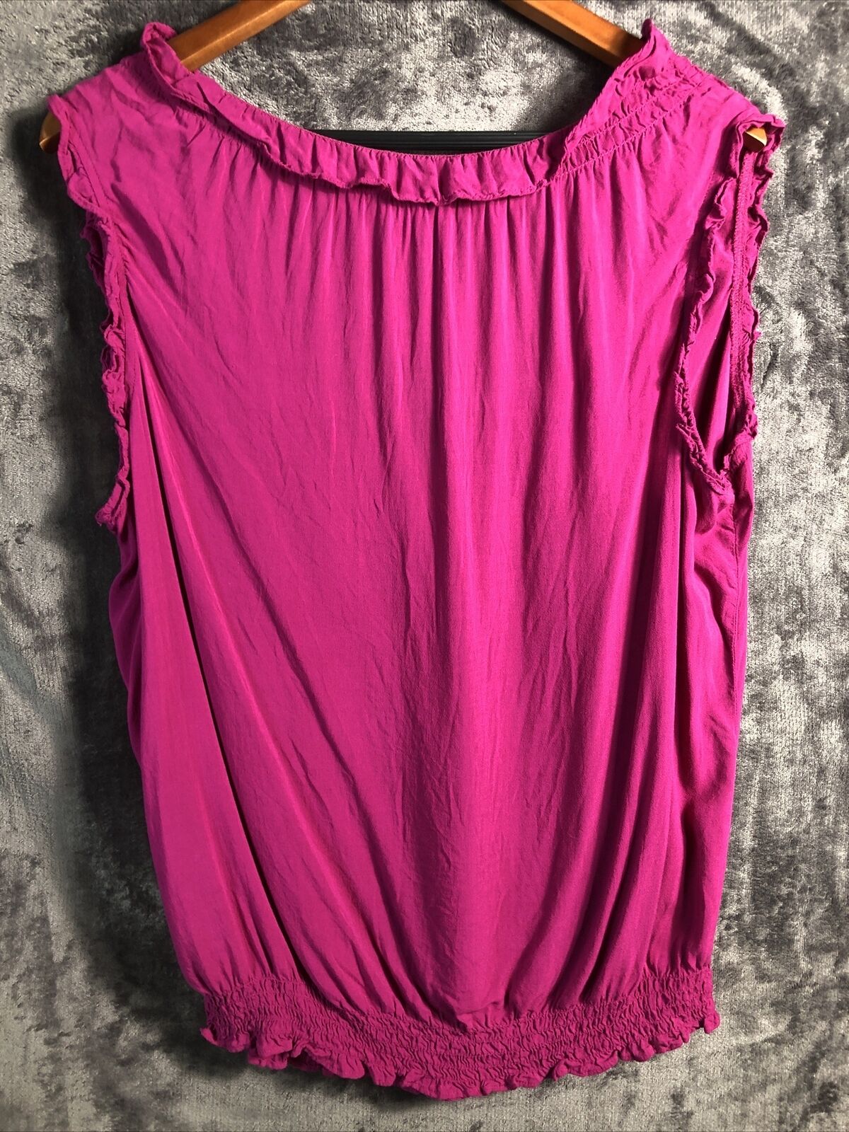 A.N.A Sleeveless Ruffle Buttons Purple Size X-LARGE Women’s Blouse