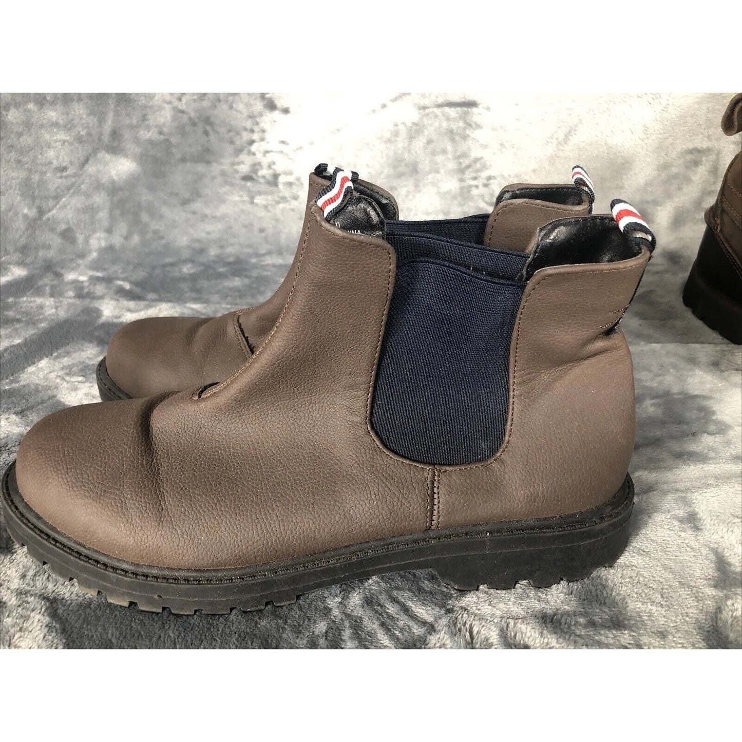 Chelsea Boots Men's Brown Suede Ankle Block Shoes Pull On Size 6 1/2