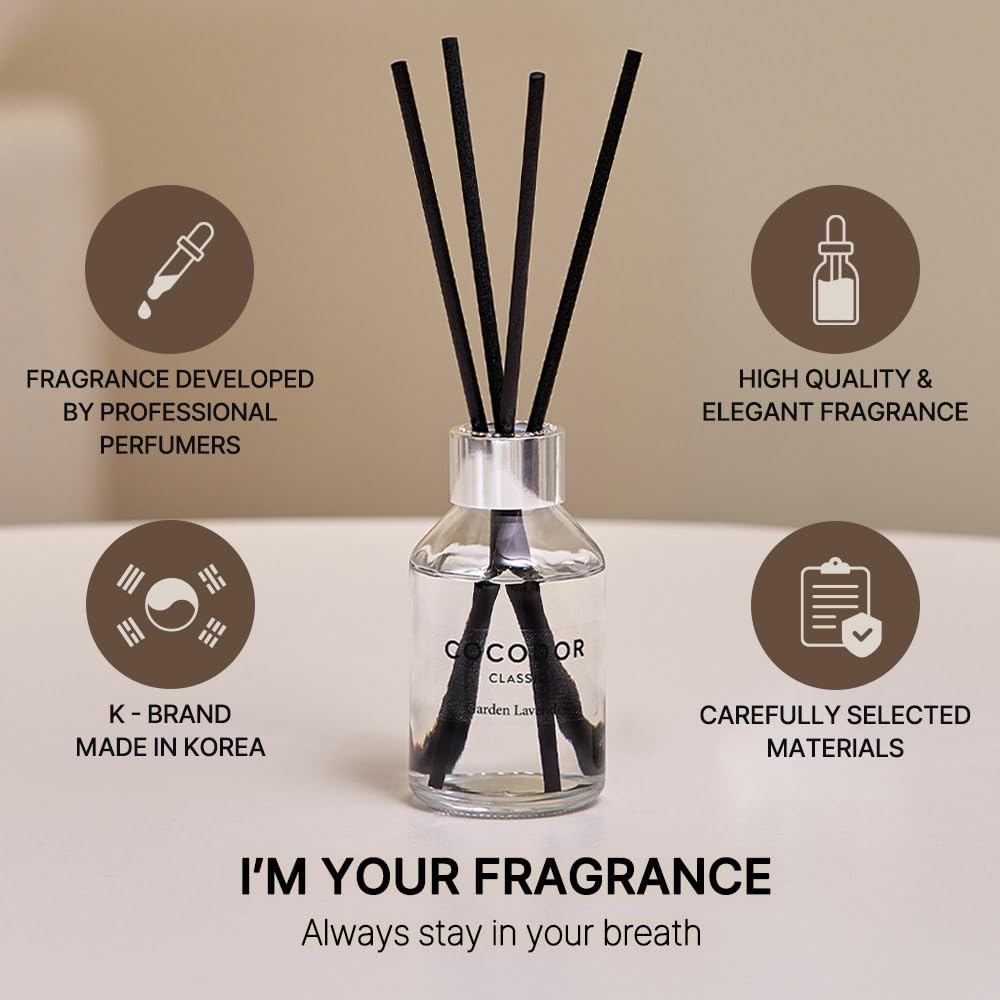 COCODOR Classic Reed Diffuser/White Jasmine/3.4oz(100ml)/1 Pack/Fragrance Scent Essential Oil with Stick Diffuser Set for Home Bathroom Shelf Décor
