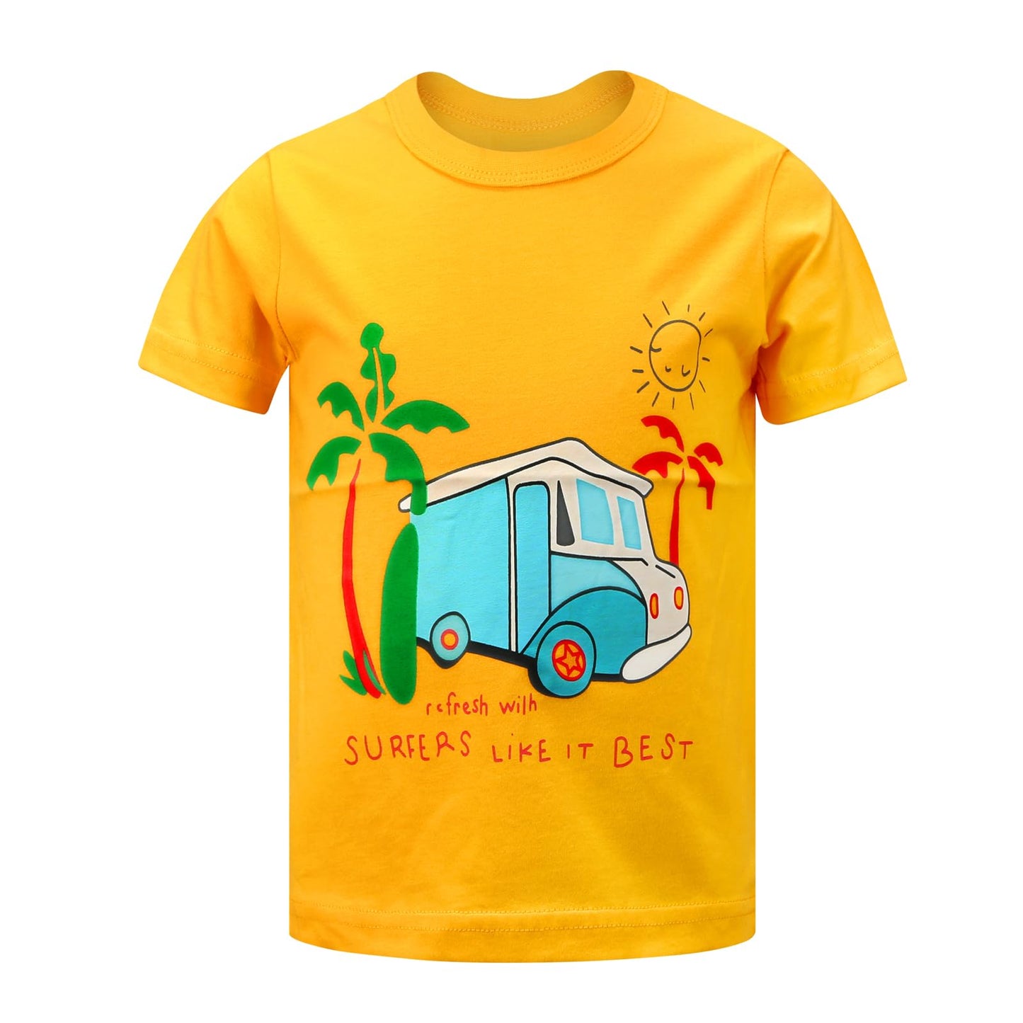 Toddler Boys Shirts Short-Sleeve Little Kids t Shirts Boys' Tops, Tees & Shirts Graphic TEE Age for 2-7 Years 4-Pack