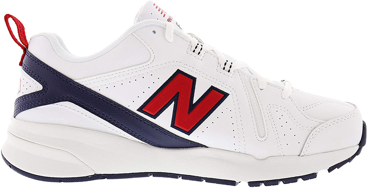 New Balance Men's 608 V5 Casual Comfort Cross Trainer, White/Red, 15