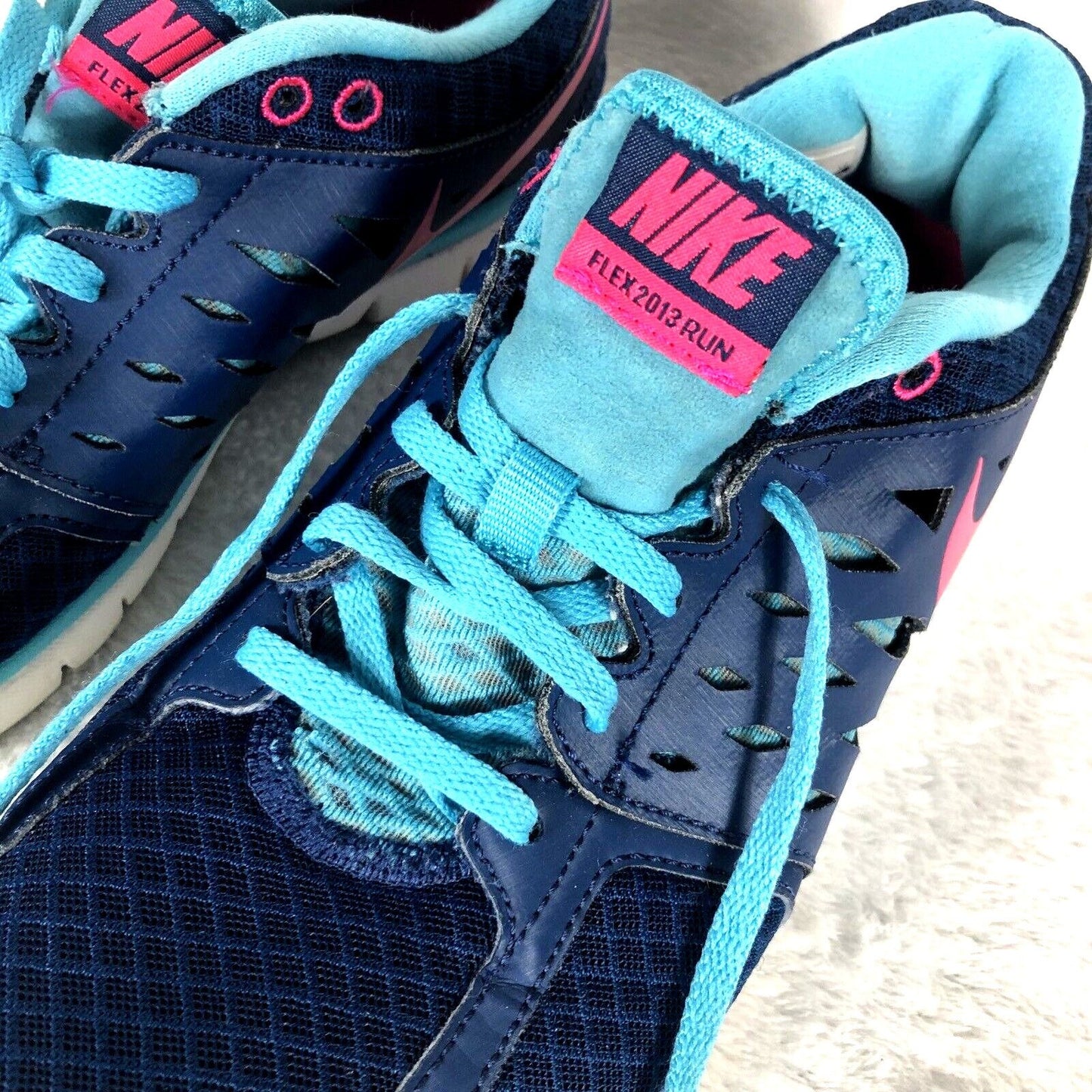 Nike Flex Run Blue Woman's Size 10 Sneakers Shoes
