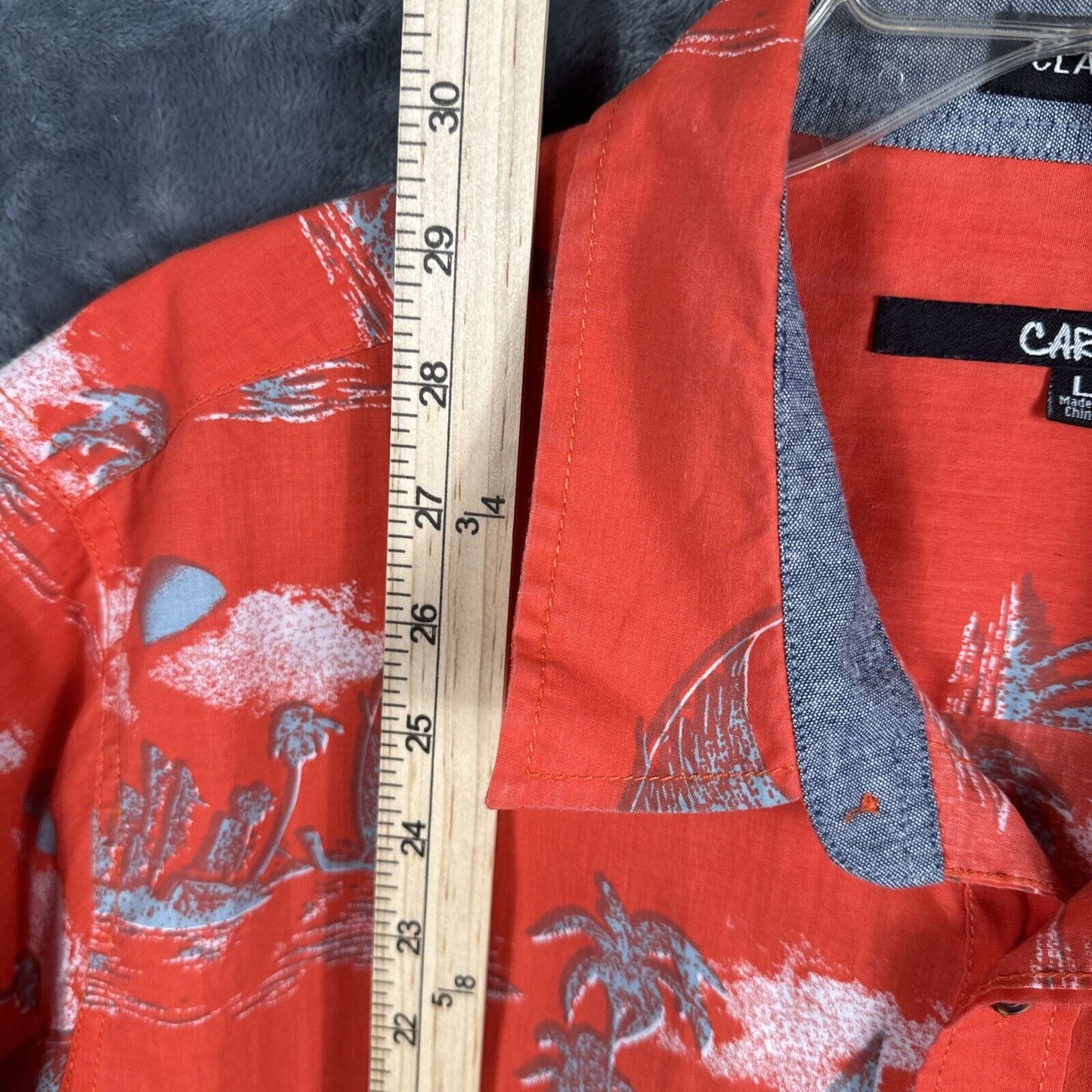 Carbon Polyester Short Sleeve Casual Button-Down Shirts for Men