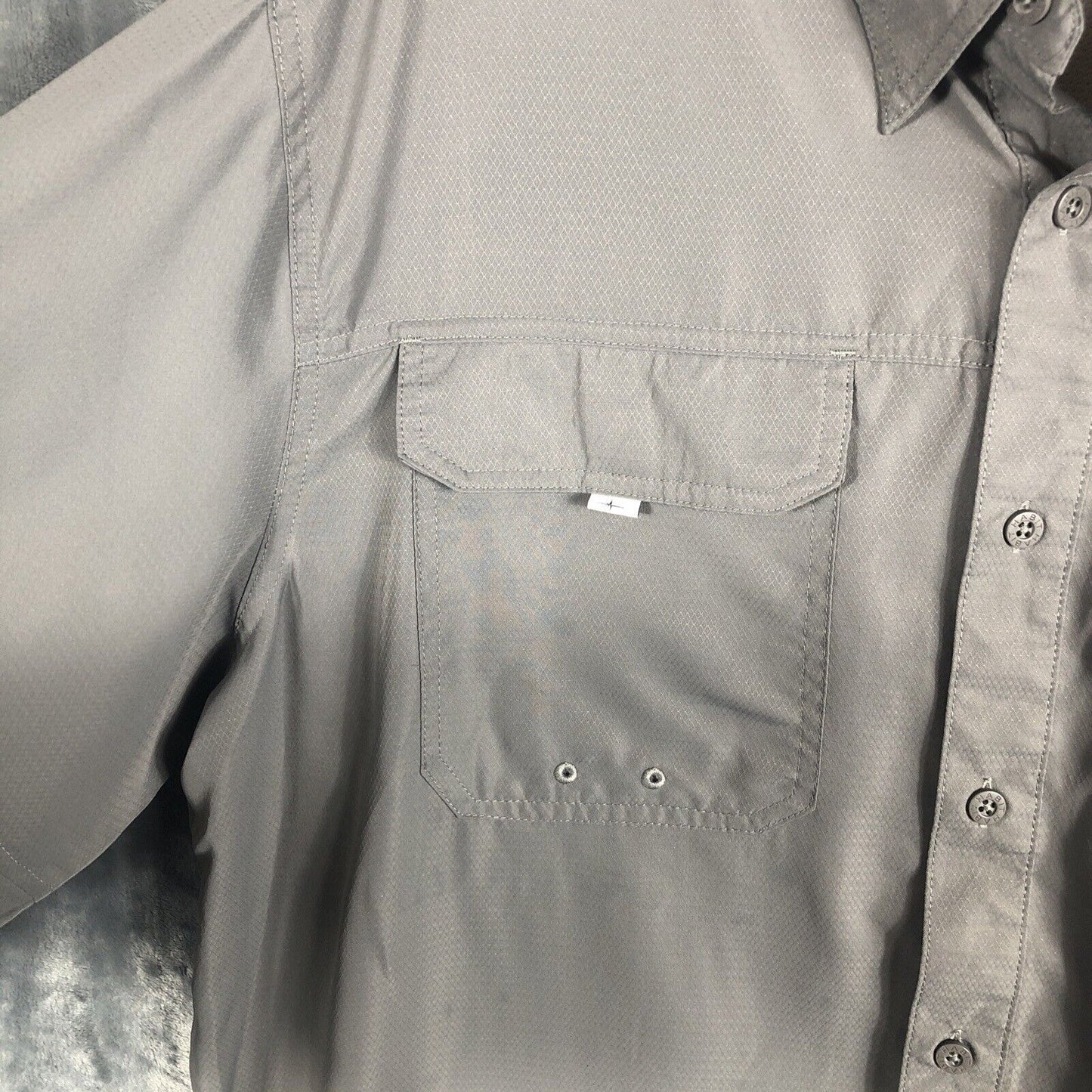 Habit Shirt Mens Extra Large Gray Long Sleeve Vented Fishing Outdoor Upf 40+
