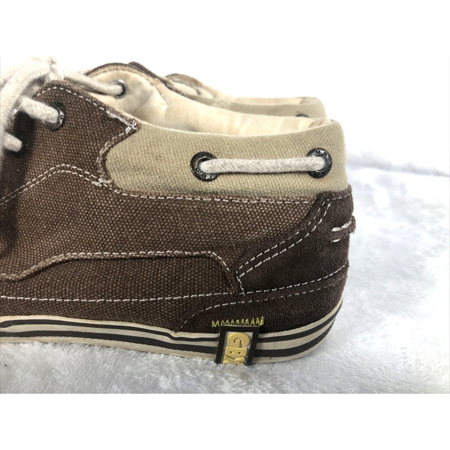 GBX Mens Boat Shoes 10M Casual Slip On Moc Toe Brown Leather Comfort Flats