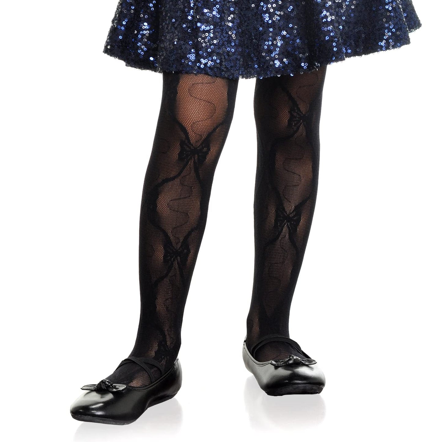 Angelina Girls Bow Tie Lace Pantyhose (6-Pack), 316_ASST
