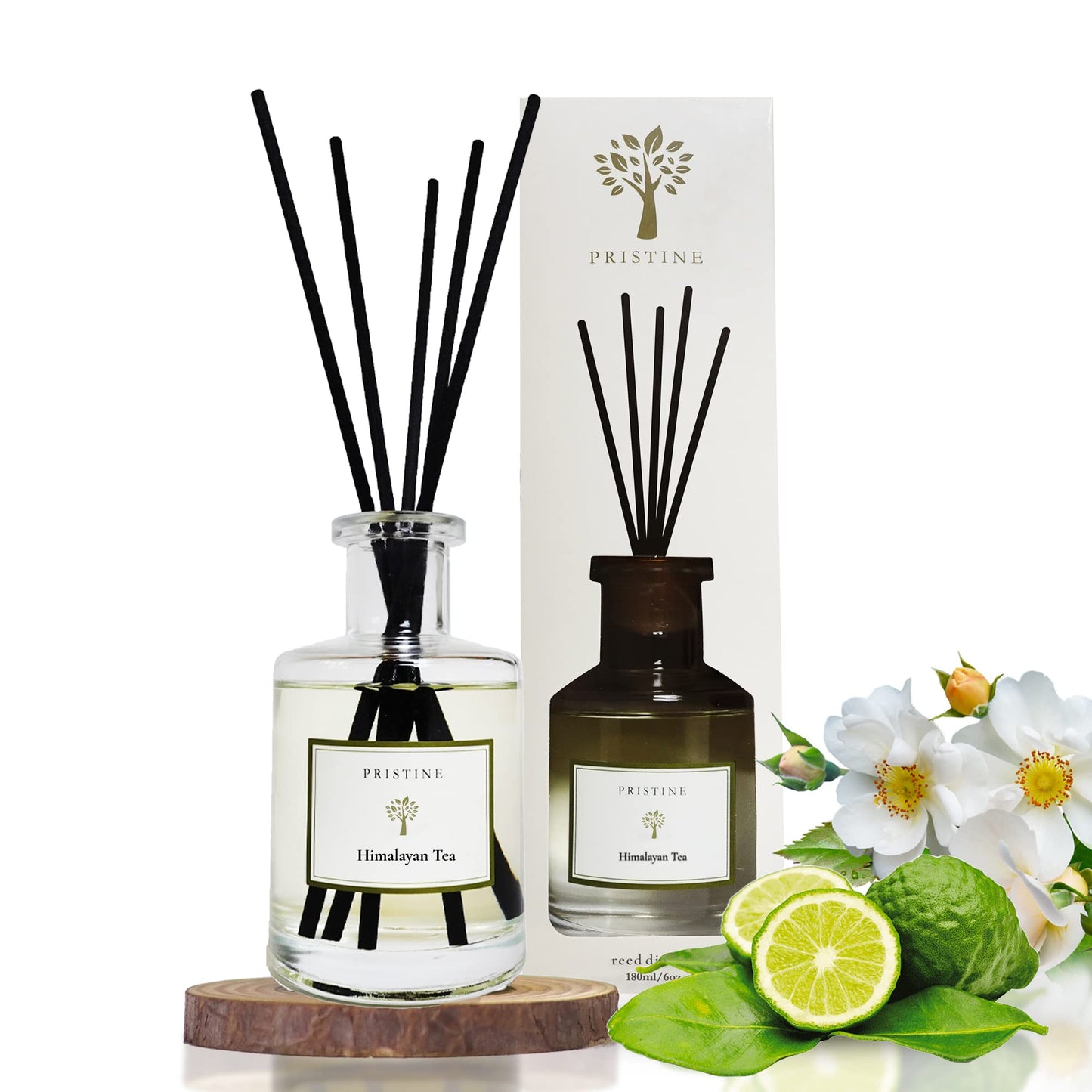 PRISTINE Himalayan Tea/Inspired by Westin Hotel Reed Diffuser for Home | Fresh Bergamot/White Tea Room Fragrance Reed Diffusers, Oil & Room Diffusers with Reed | Home Fragrance Scent Diffuser, 6 Oz