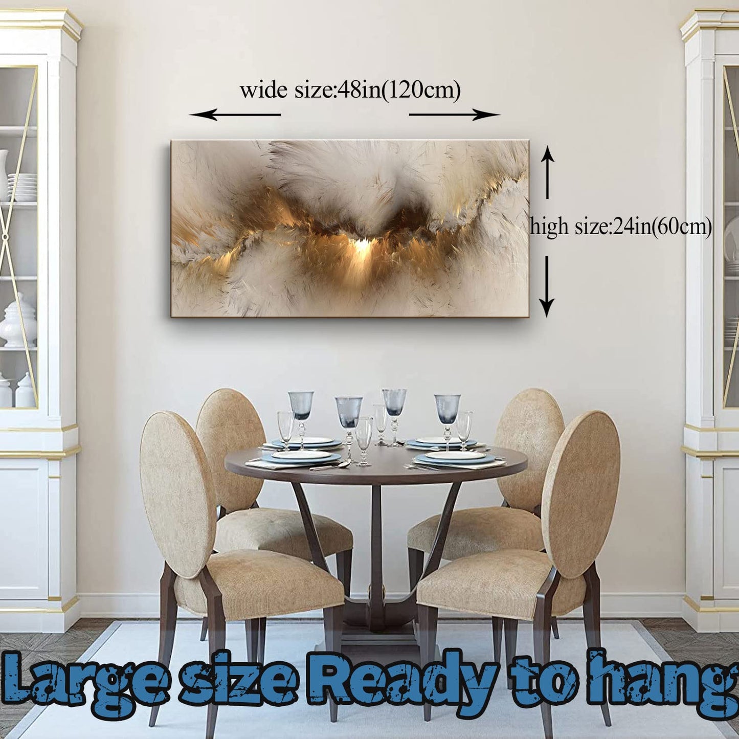 Large Framed Abstract Gold Marble Texture Canvas Wall Art Tindal Effect Decor Picture Black Gold Cloud Prints Painting for Living Room Bedroom Office Kitchen Ready to Hang