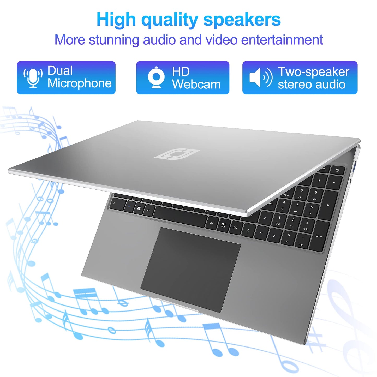 jumper Laptop, 16 Inch FHD IPS 16:10 Screen, Intel Celeron Quad Core CPU, 4GB RAM 128GB Storage, Office 365 1-Year Subscription, Laptops Computer with Numeric Keypad, 4 Stereo Speakers, 5G WiFi.