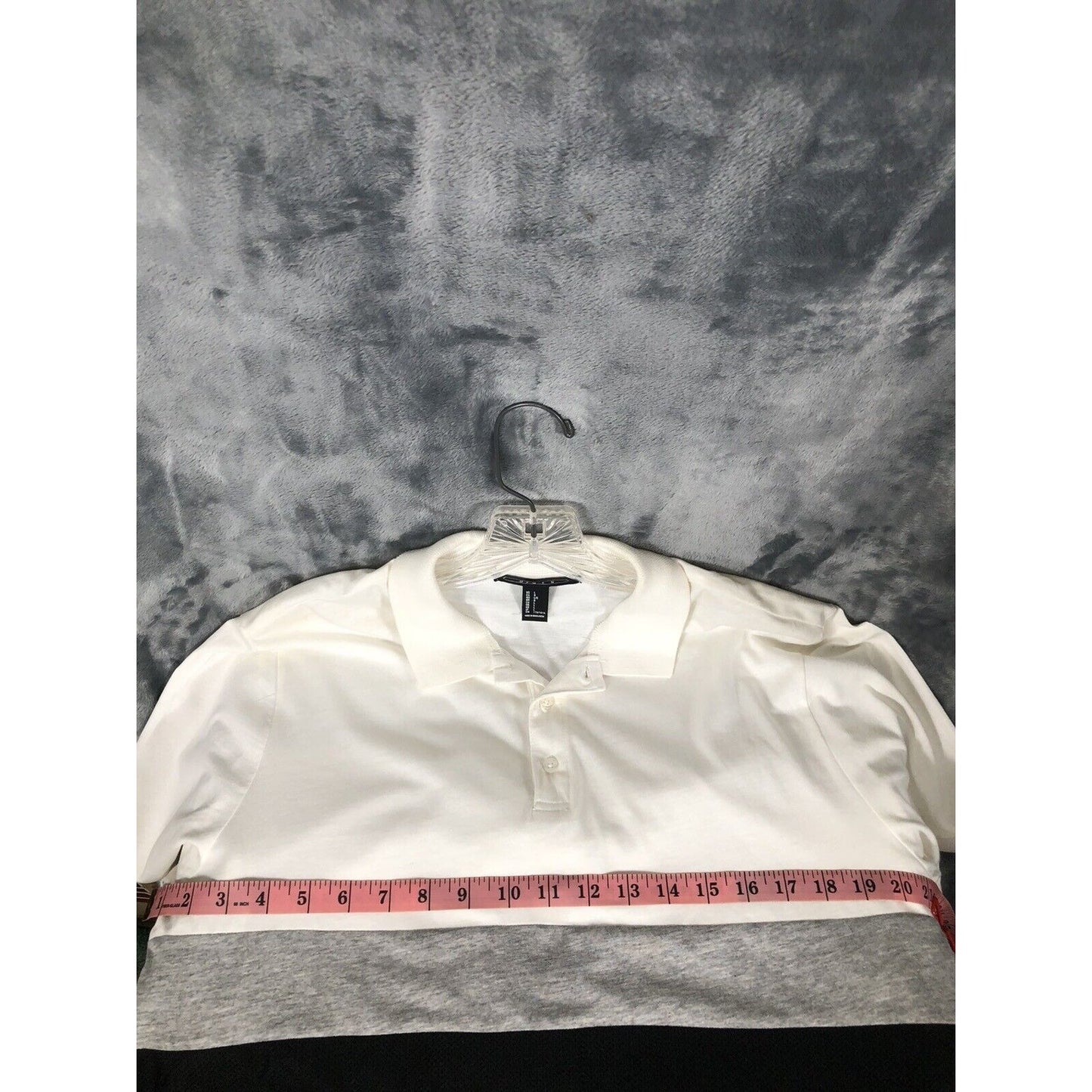 2 / Men Polo Shirt White/Black/Gray Size L Color Block