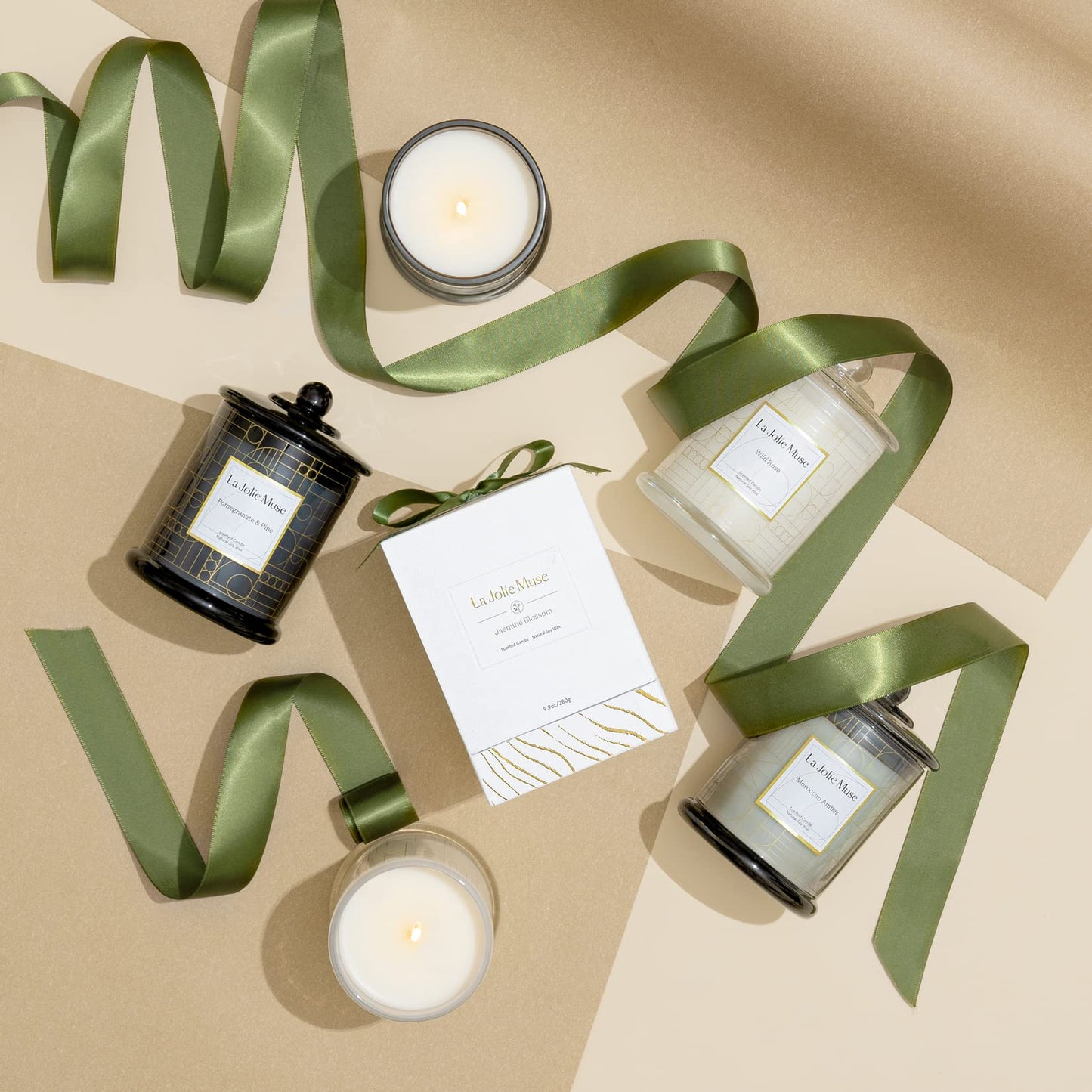 LA JOLIE MUSE Candles Gifts for Women, Candles for Women with Gift Box, Jasmine Scented Candle, Candles for Home Scented, Natural Soy Candles, 70 Hours 10 oz