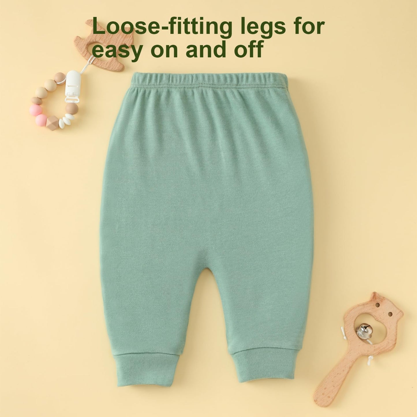Hakochia Baby Pants for Boys & Girls: 100% Cotton, Soft, Comfy, Ample Diaper Room 0-36 Months