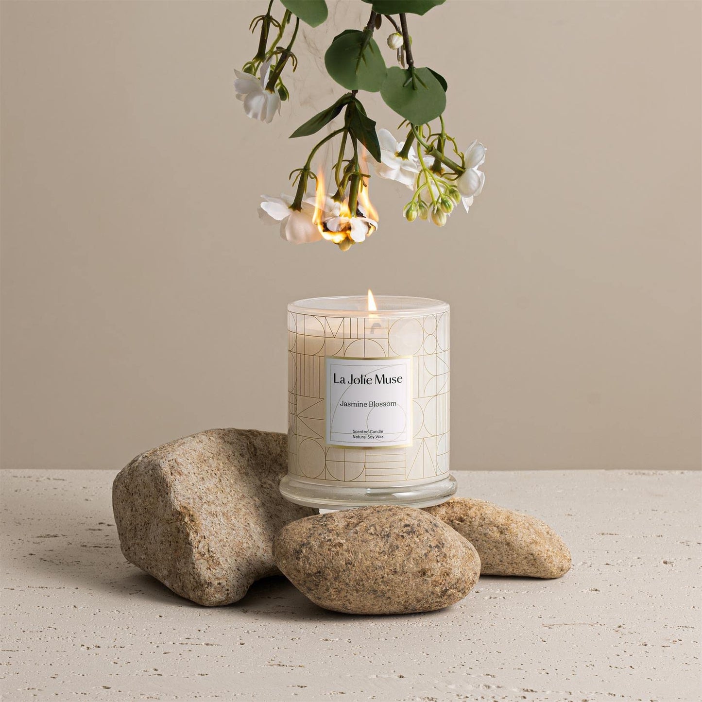 LA JOLIE MUSE Candles Gifts for Women, Candles for Women with Gift Box, Jasmine Scented Candle, Candles for Home Scented, Natural Soy Candles, 70 Hours 10 oz