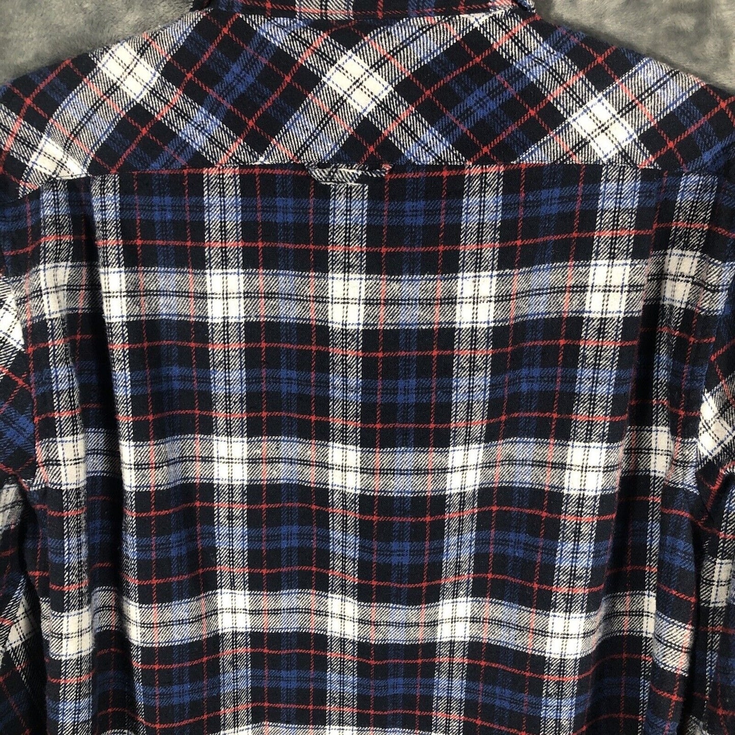 Jachs New York Flannel Shirt Men’s Blue Plaid Longsleeve Size Adult Medium