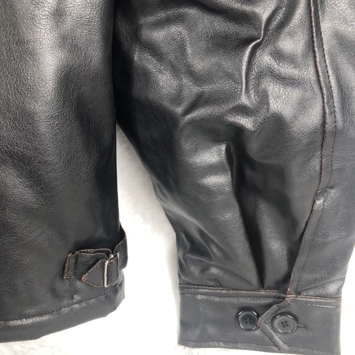 Men’s Leather Jacket Steve And Barry’s Outfitters Men’s Coat Black Adult Size 2X Large