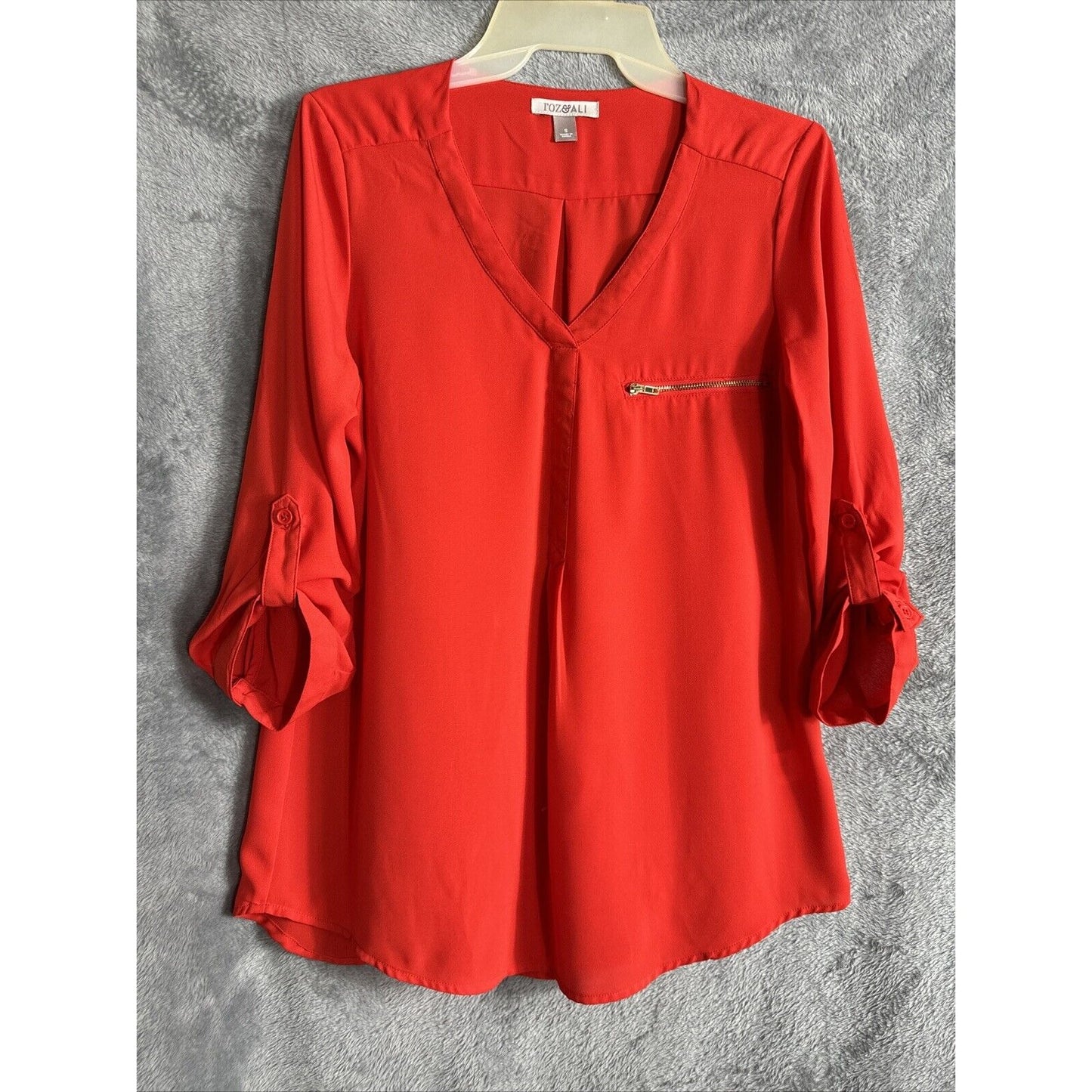 Roz & Ali Top Woman’s Small Red Blouse