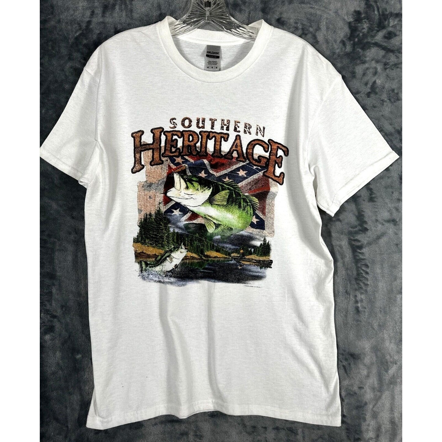 Glidan Southern Heritage Bass Fishing T Shirt Unisex Size Adult Medium Dry Blend