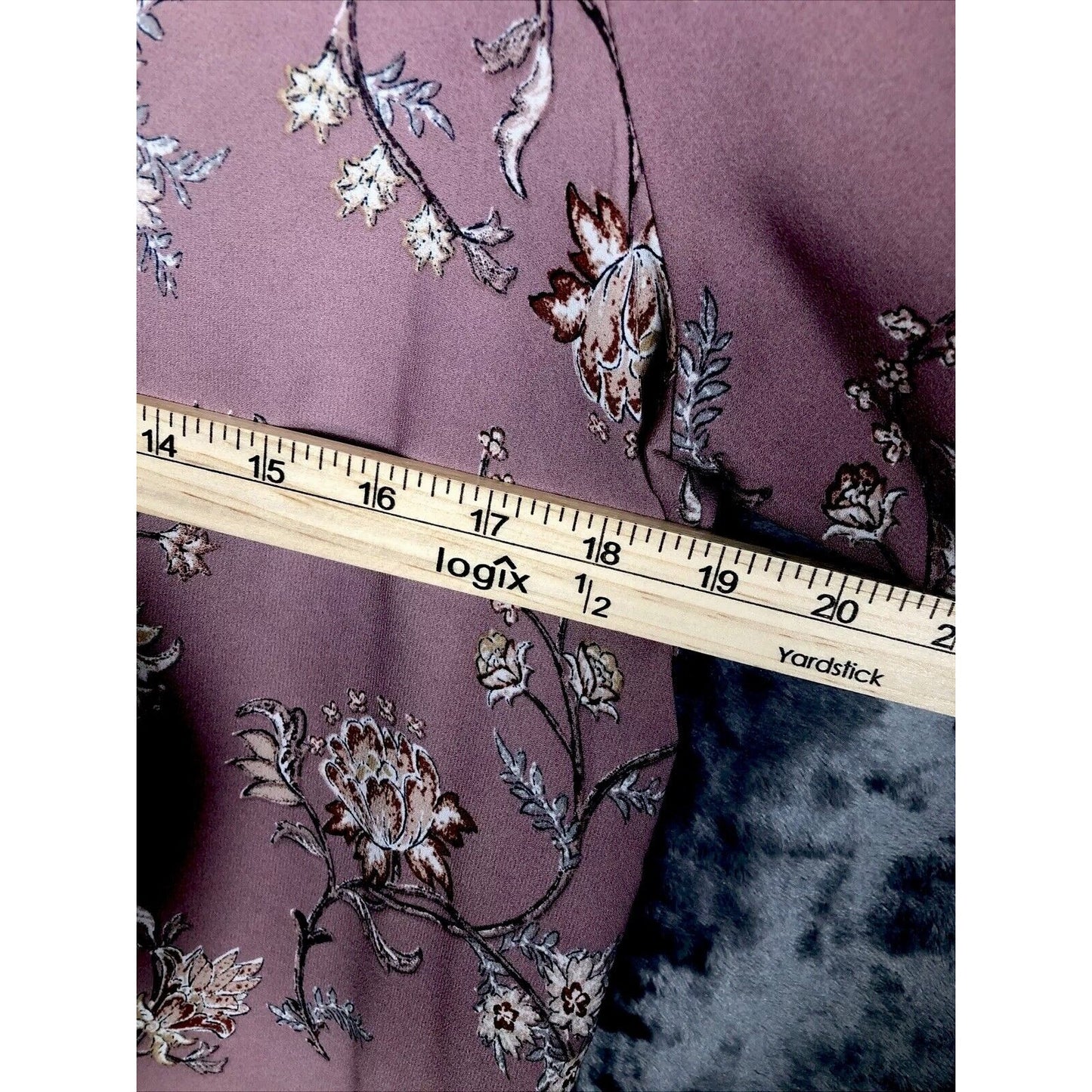 Charmed by Eve Blouse Women L Pink Black Floral 3/4 Puff Sleeve V-Neck Pullover