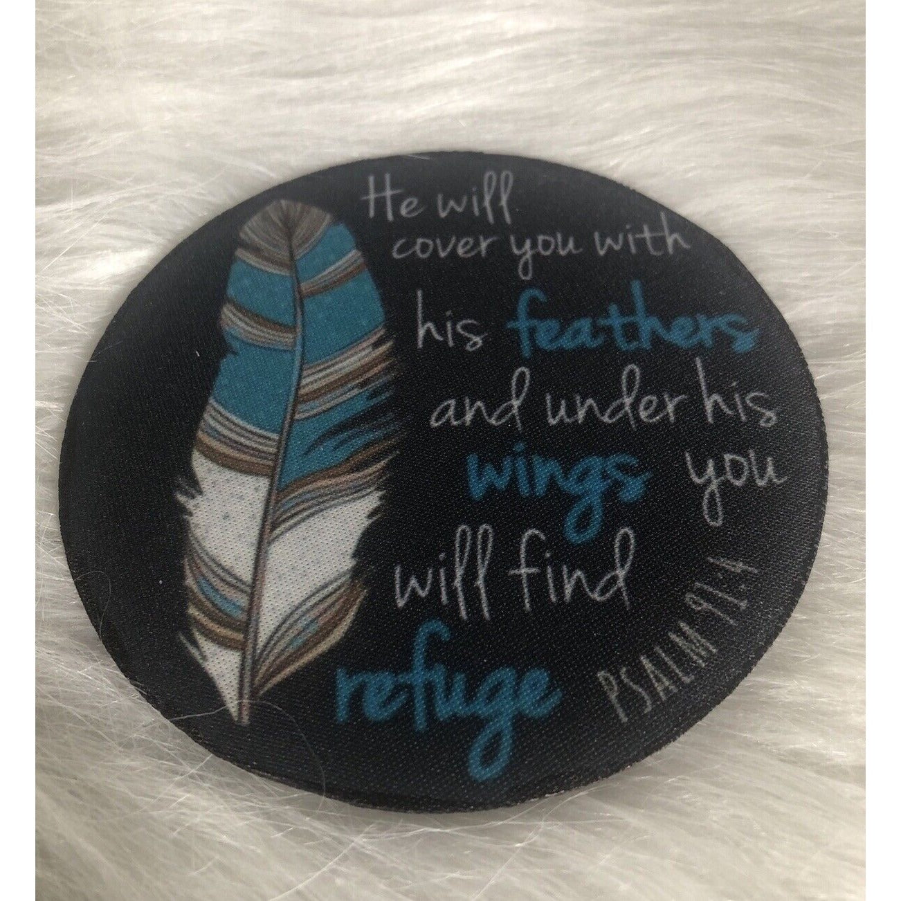 Jesus Coasters He Will Cover You With His Feathers Psalms 91.4 Anti-Skid 4 In
