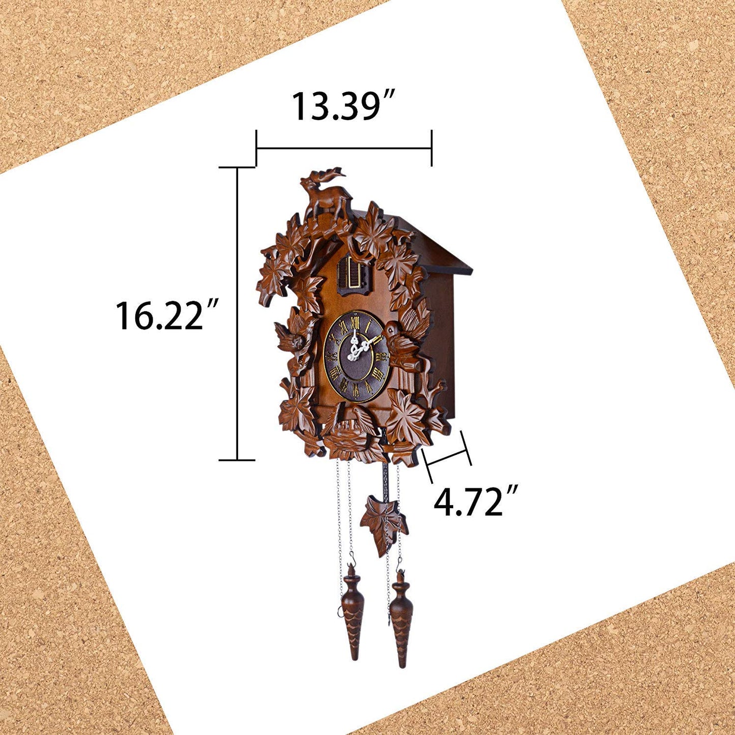 Kendal Large Handcrafted Wood Cuckoo Clock MX015-1
