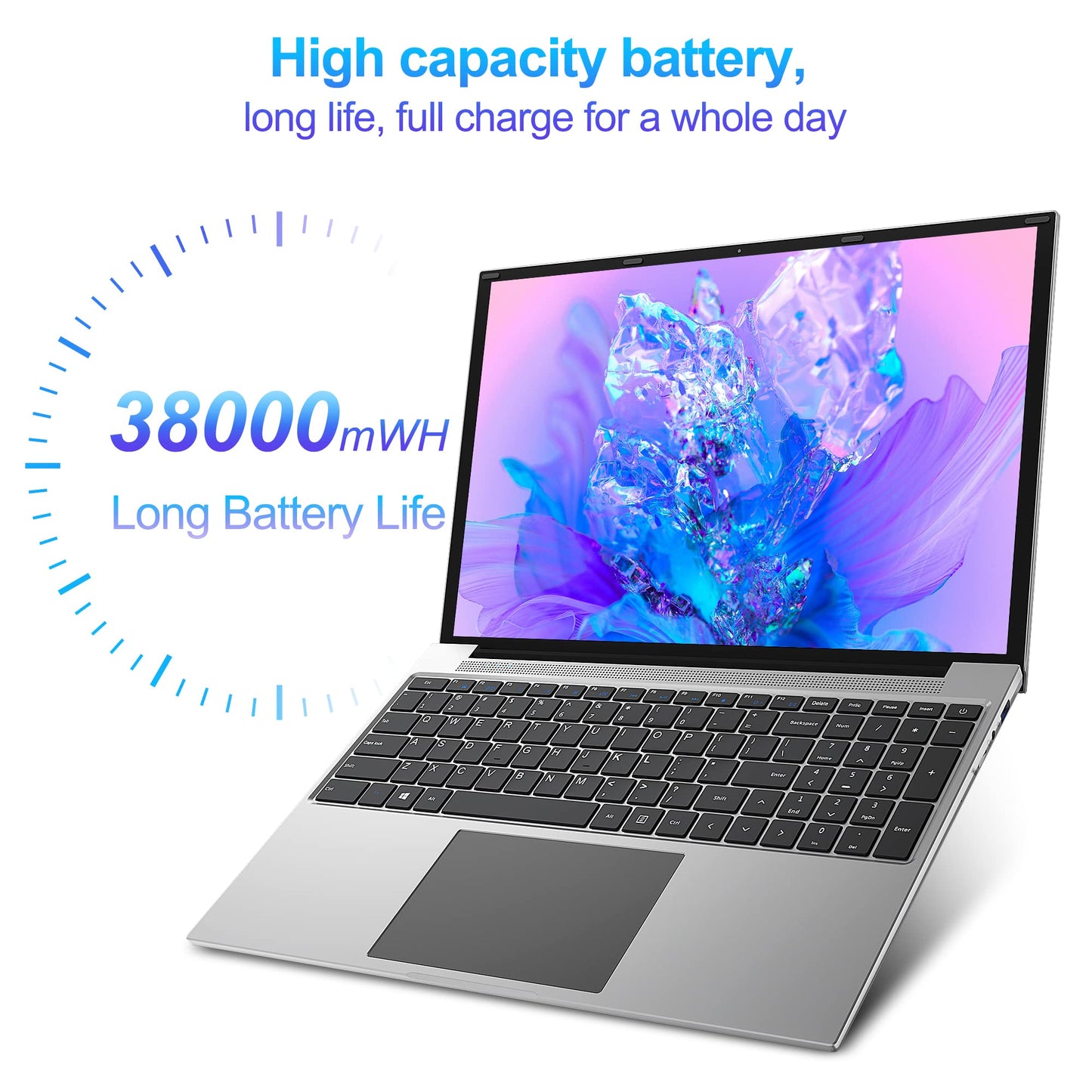 jumper Laptop, 16 Inch FHD IPS 16:10 Screen, Intel Celeron Quad Core CPU, 4GB RAM 128GB Storage, Office 365 1-Year Subscription, Laptops Computer with Numeric Keypad, 4 Stereo Speakers, 5G WiFi.