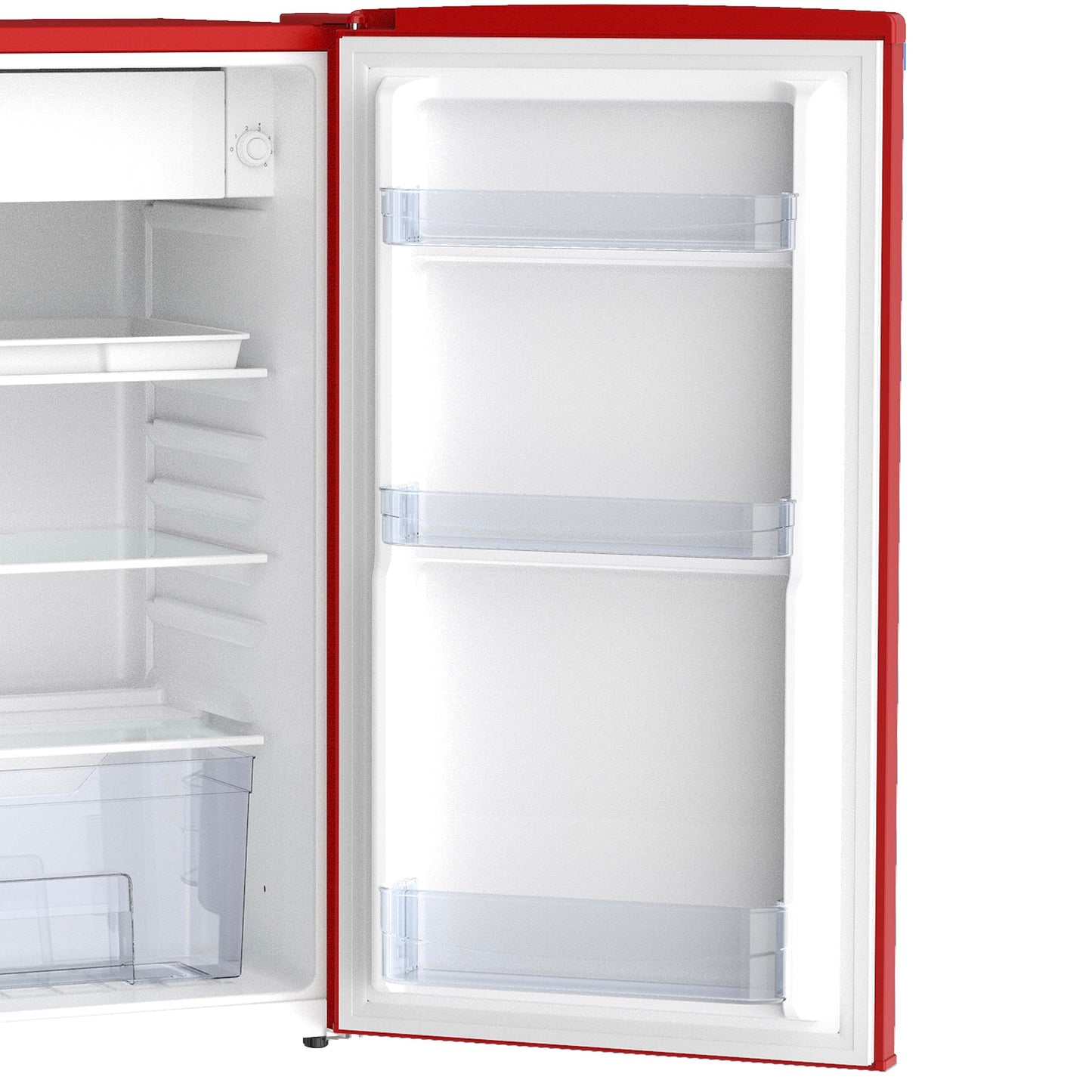 West Bend Retro Mini Fridge for Home Office or Dorm, Manual Defrost and Adjustable Temperature, 3.1 Cu.Ft, Red
