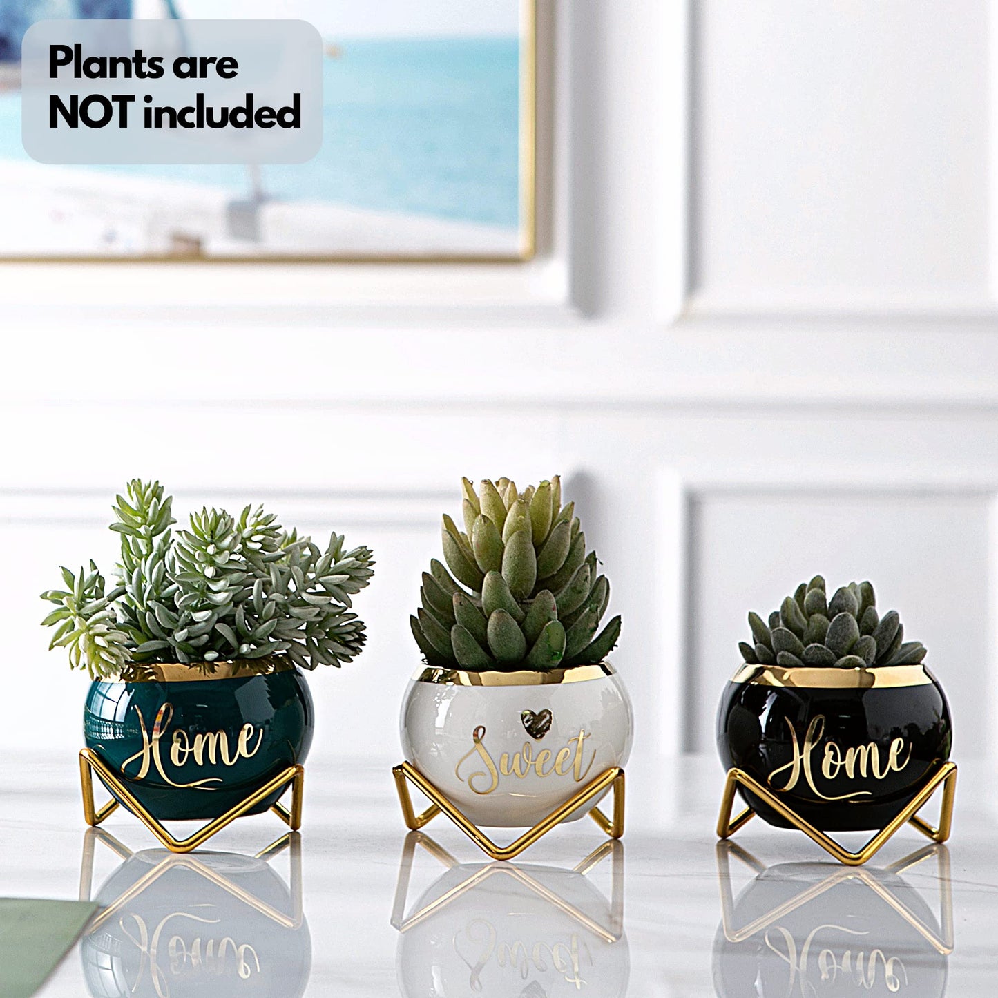 House Warming Gifts New Home -Housewarming Gifts for New House, Best Housewarming Gifts, Home Essentials for New Home Gift Ideas, Living Room Home Decor Farmhouse | 3 Succulent Pots for Plant Lovers