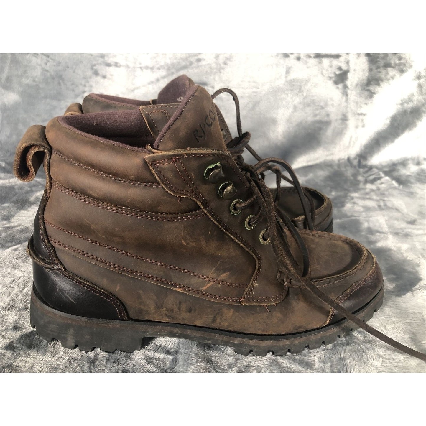 VINTAGE 90s Men 9 RJ COLT NOMAD LACE BOOT CASUAL BROWN LEATHER CHEYENNE 27002