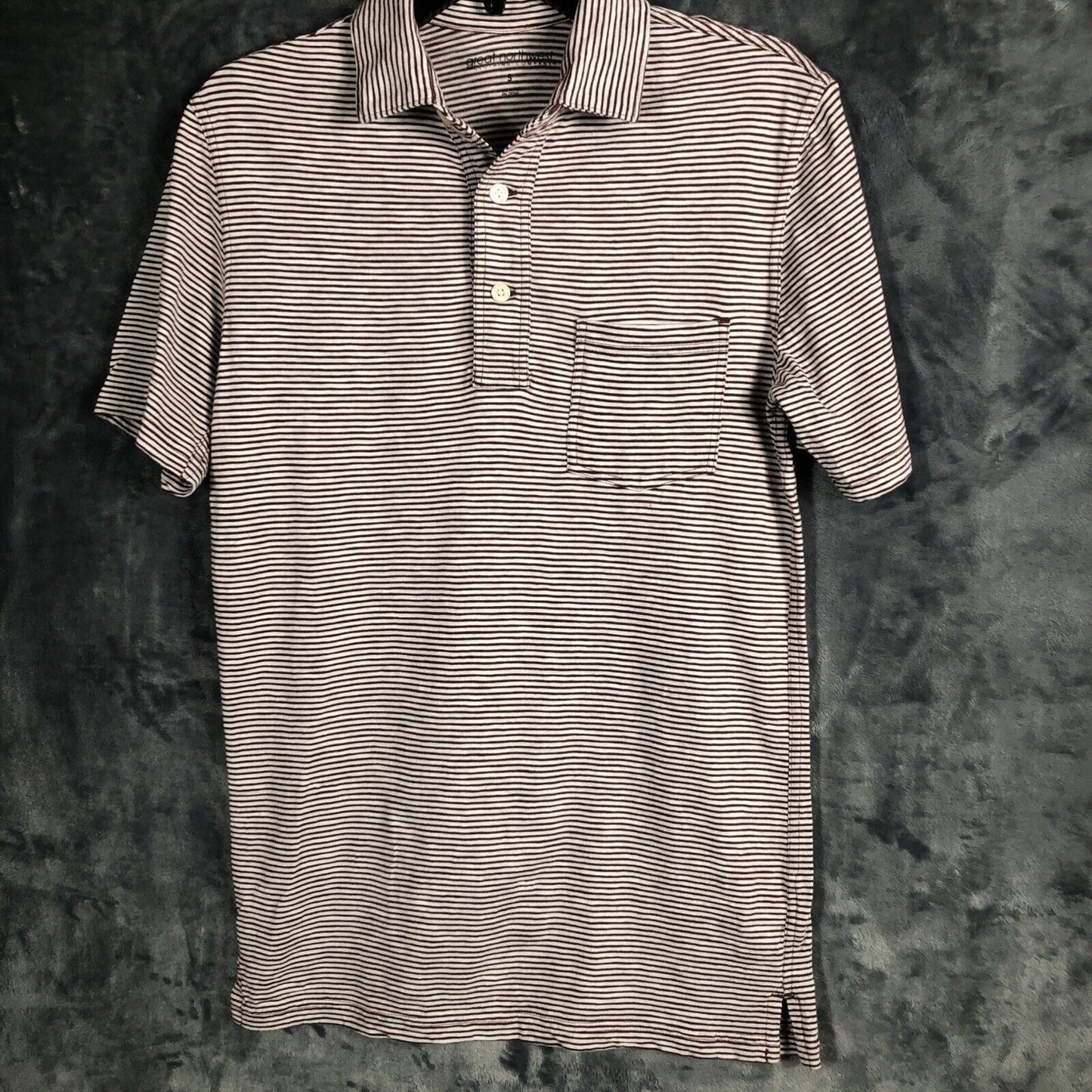 Great Northwest Clothing Company Short Sleeve Button Up Shirt Stripes Mens Small